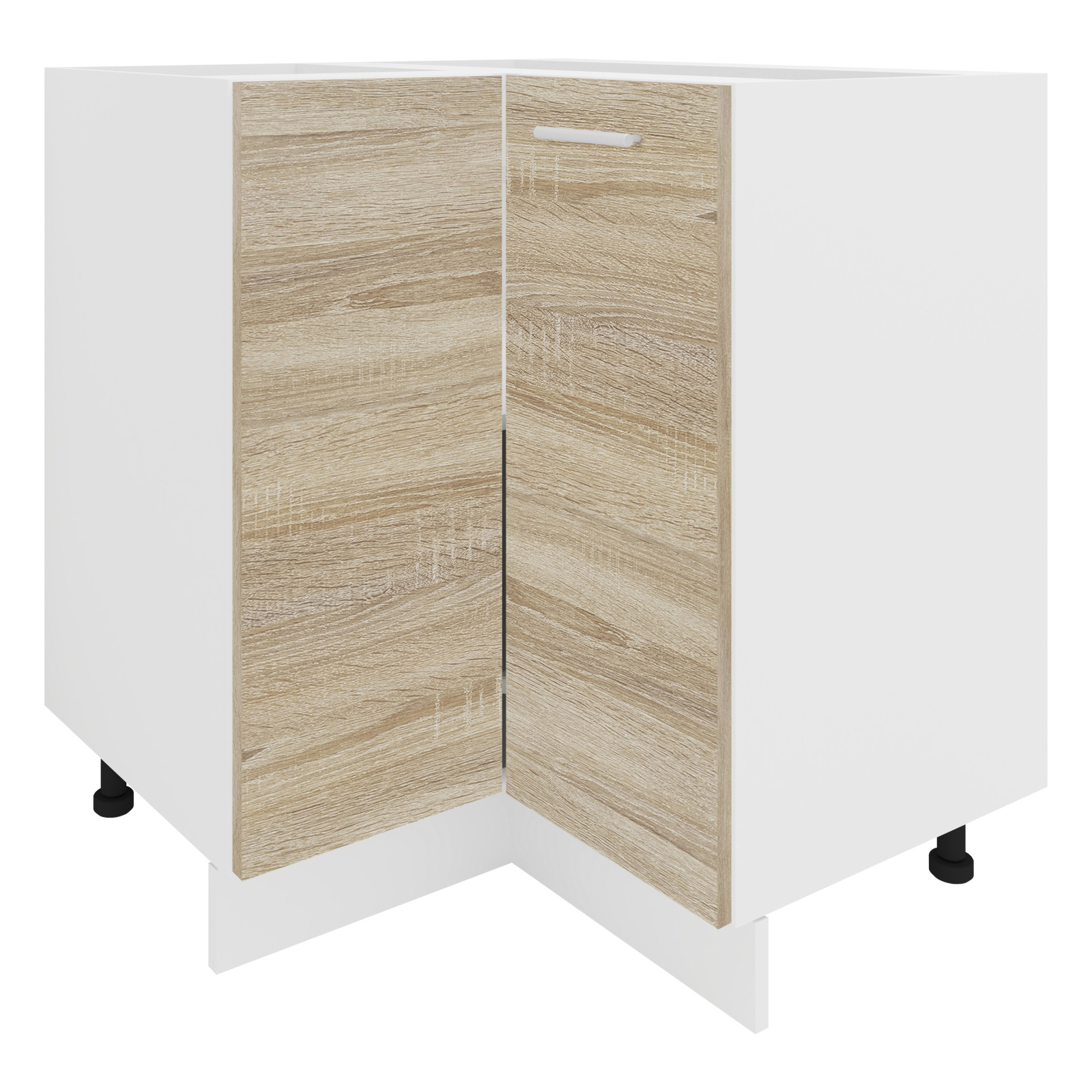 Eckschrank ESILO - Sonoma Eiche - weiß - 76x76 cm