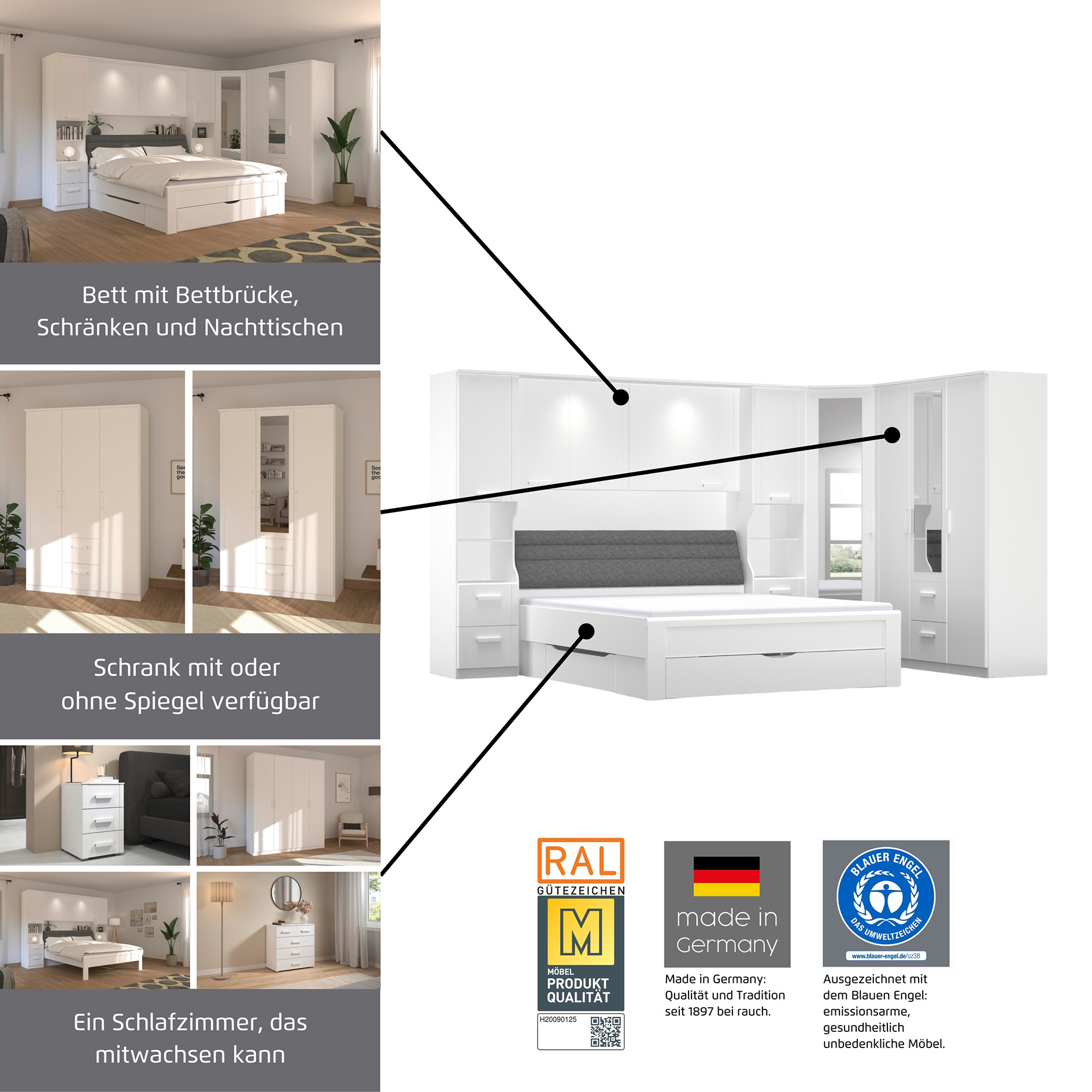 Eckschrank - Sonoma Eiche - mit Spiegeltür