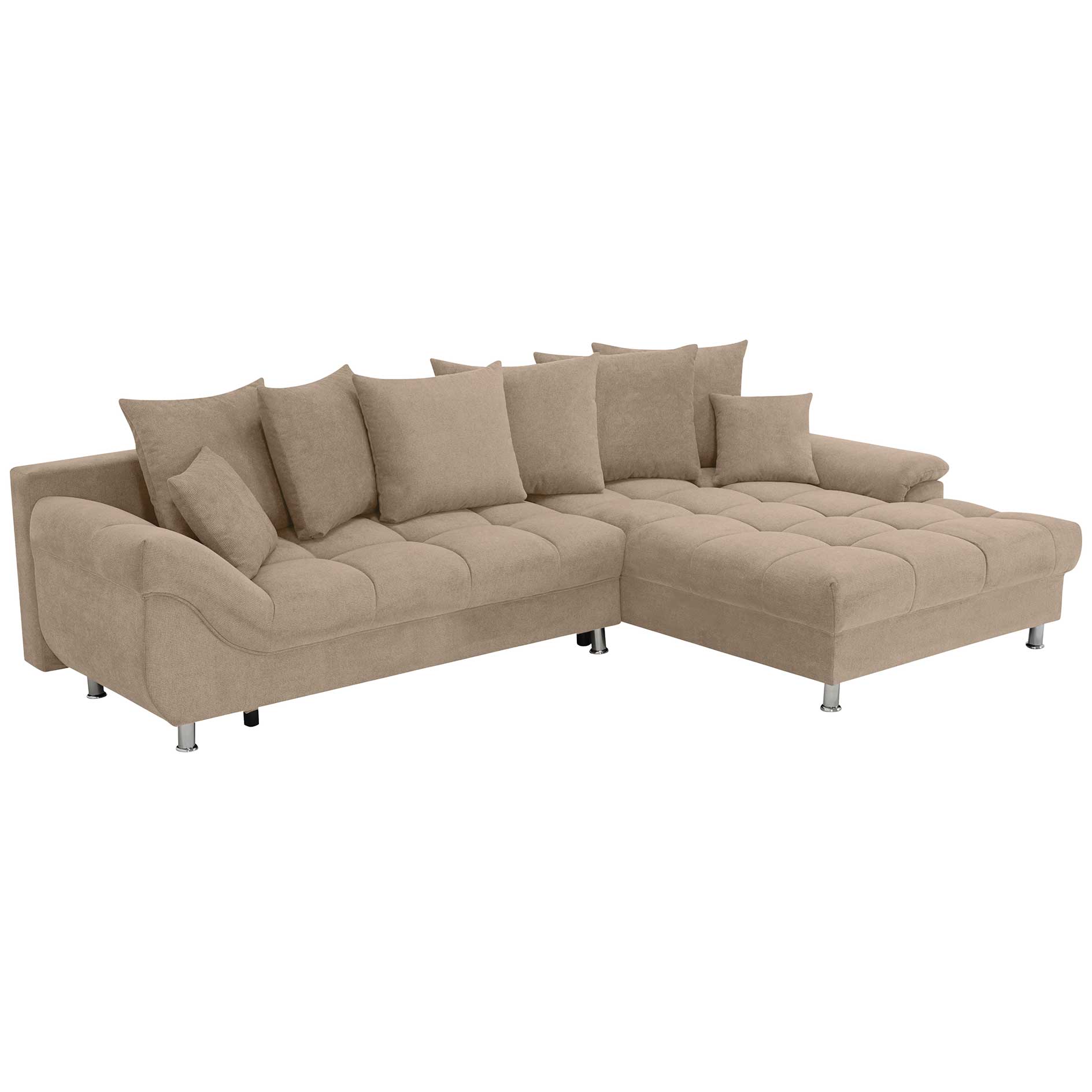 Ecksofa - antelope - Liegefunktion - Staukasten - mit Kissen - Ottomane rechts