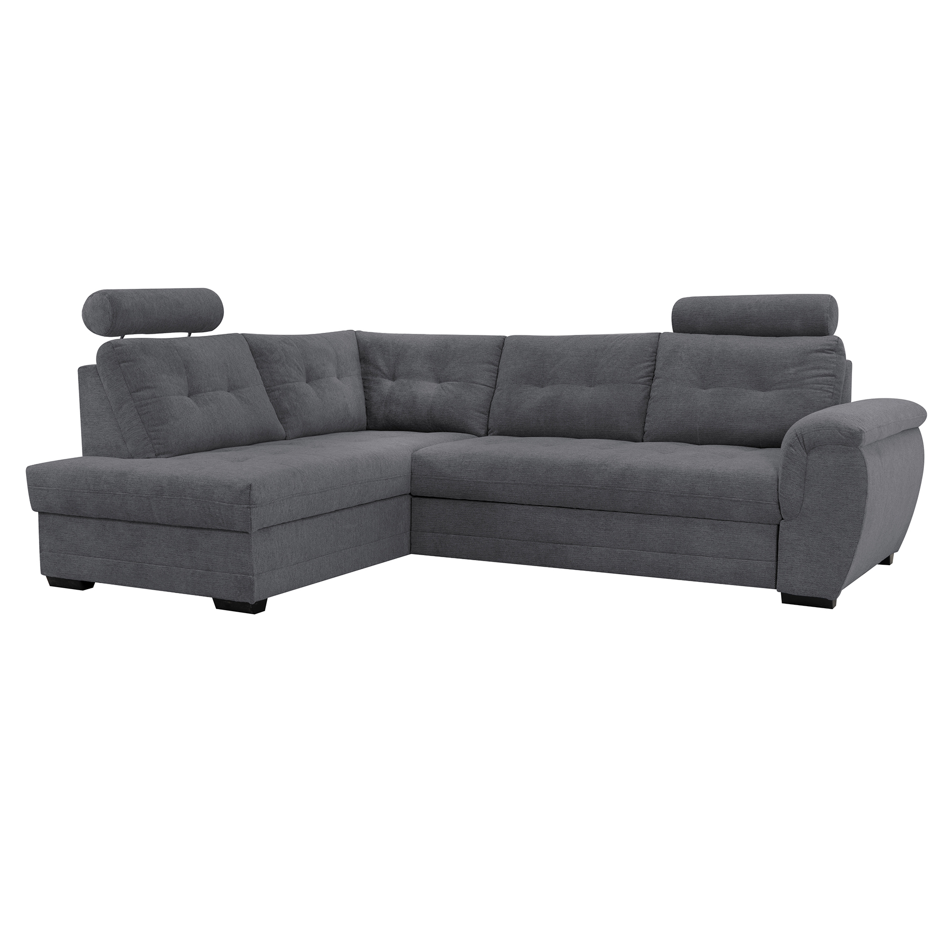 Ecksofa - anthacite - Microfaser - Liegefunktion - Staukasten links