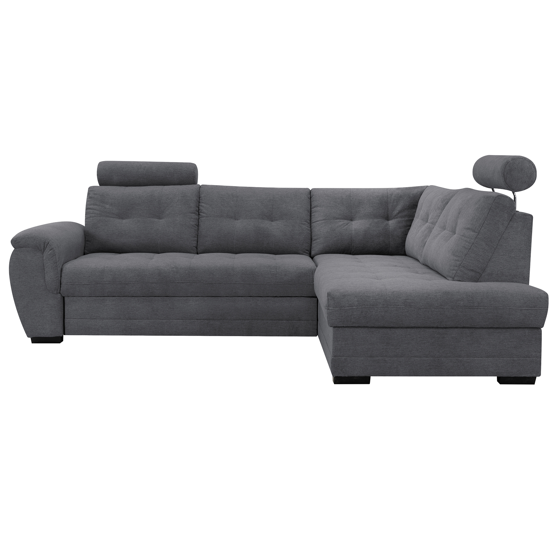 Ecksofa - anthacite - Microfaser - Liegefunktion - Staukasten rechts