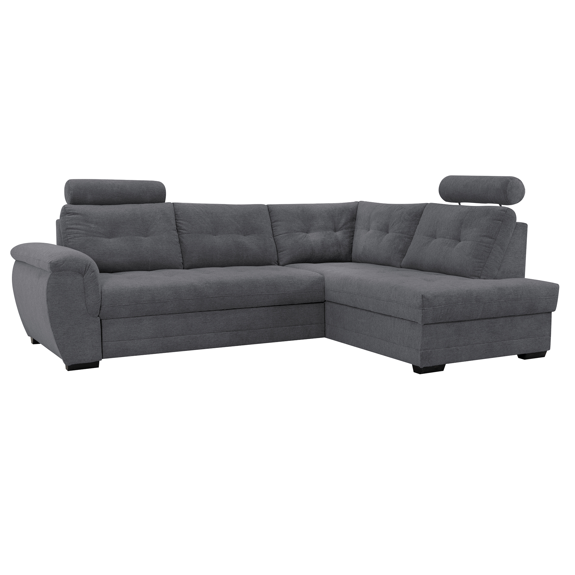 Ecksofa - anthacite - Microfaser - Liegefunktion - Staukasten rechts
