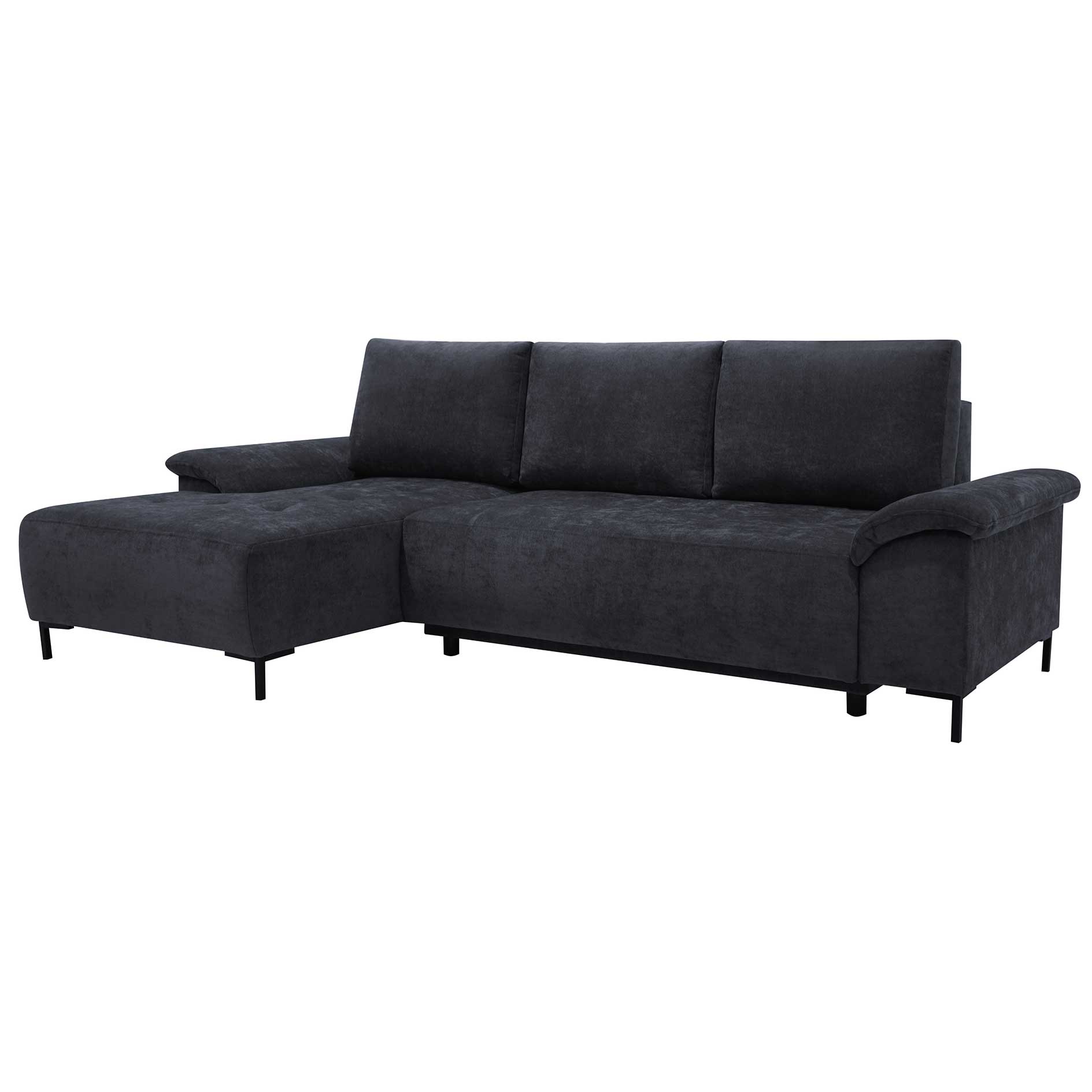 Ecksofa - anthracite - Liegefunktion - Staukasten - Ottomane links