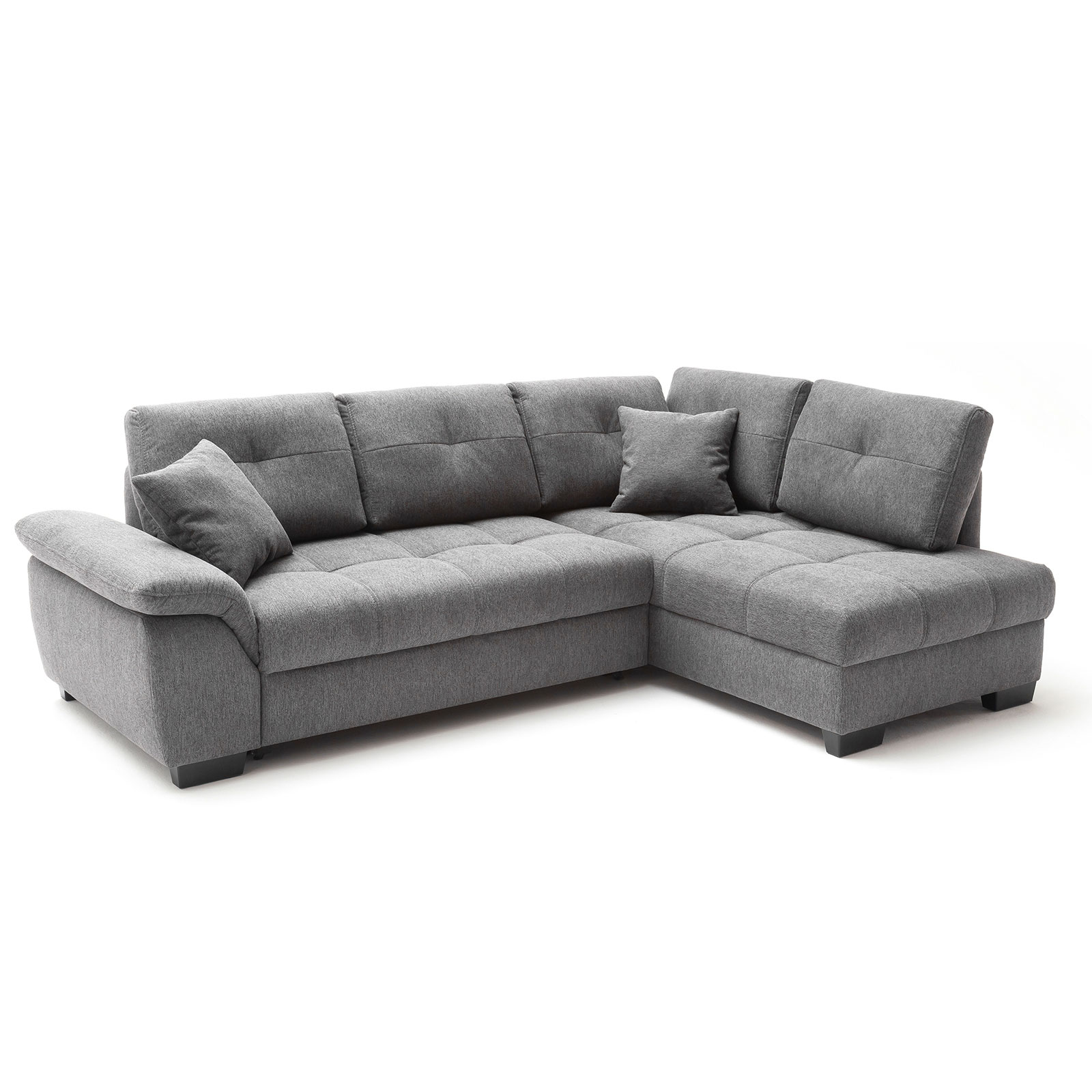 Ecksofa - anthrazit - Boxspringaufbau - Dauerschläfer