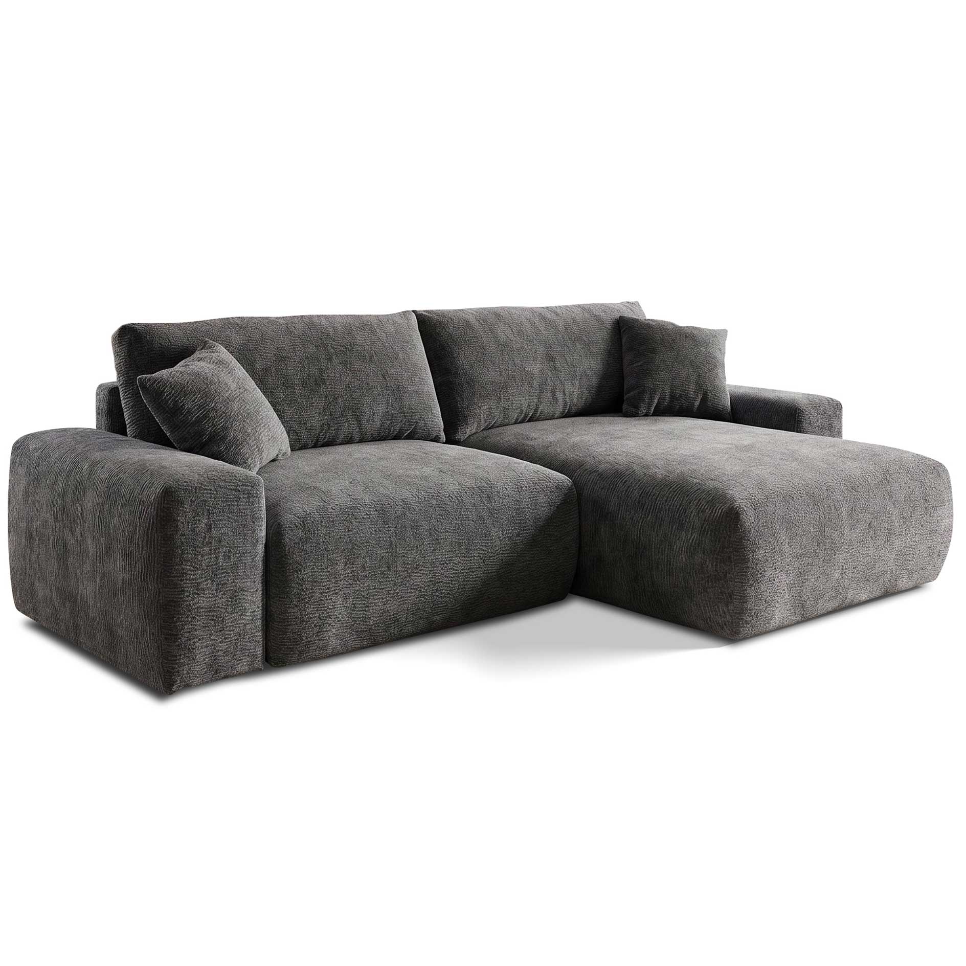 Ecksofa - anthrazit - Liegefunktion - Staukasten - Chenille