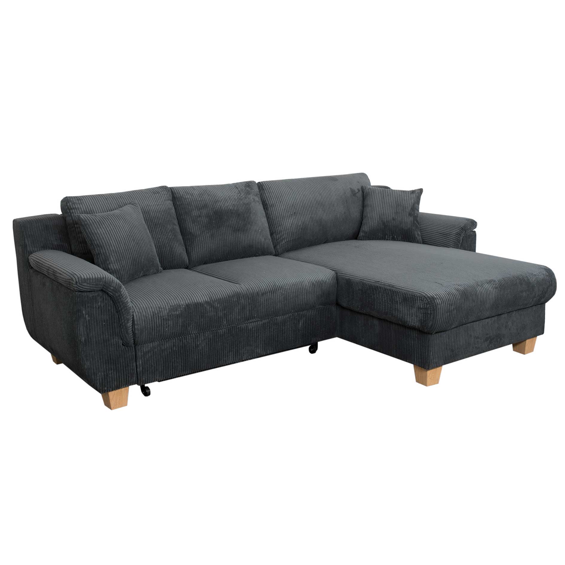 Ecksofa - anthrazit - Liegefunktion - Staukasten - Cord