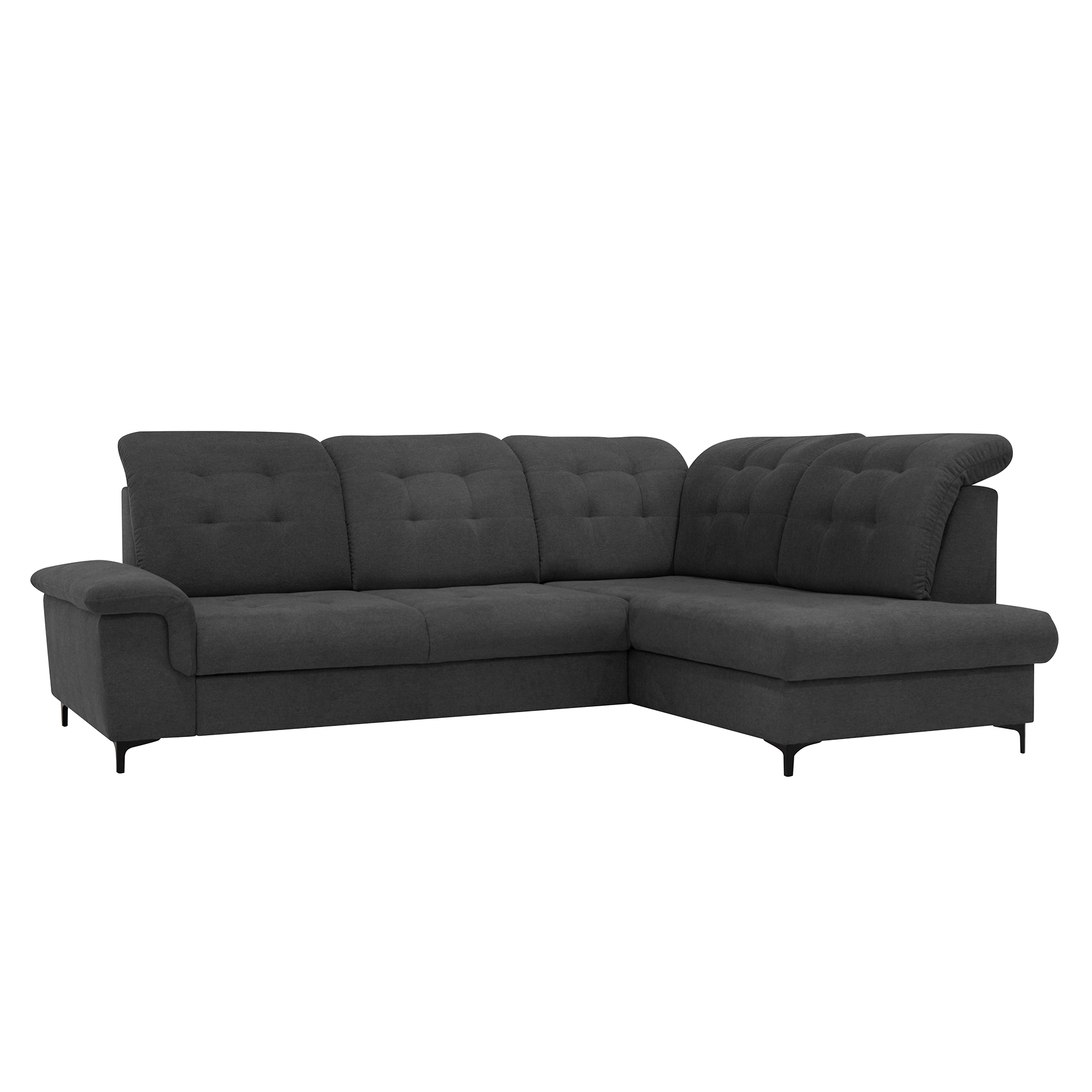 Ecksofa - anthrazit - Liegefunktion - Staukasten - Ottomane rechts