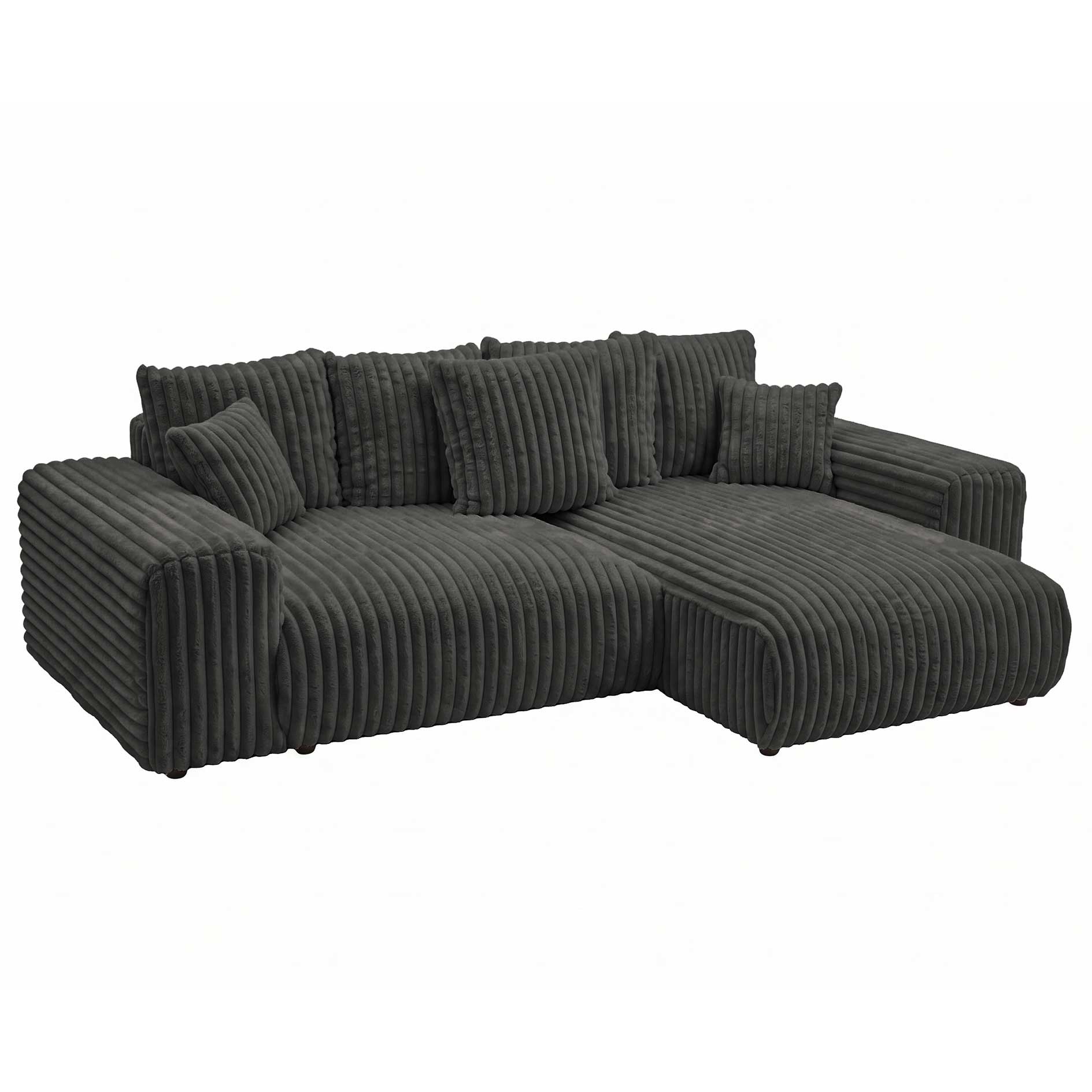 Ecksofa - anthrazit - Liegefuntkion - Staukasten - Cord