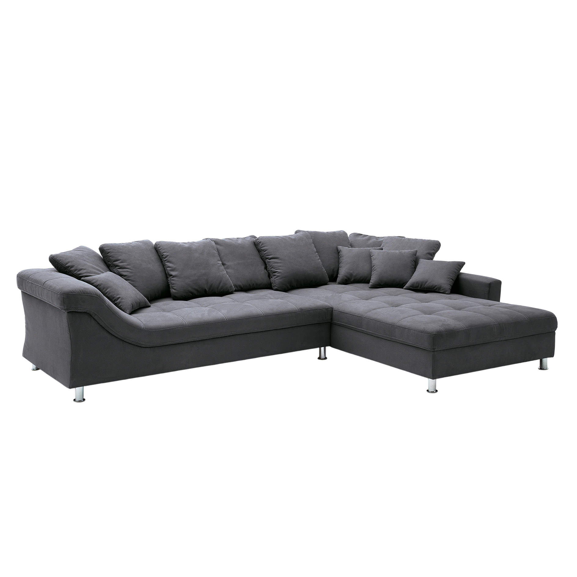 Ecksofa - anthrazit - Microfaser - beidseitig montierbar
