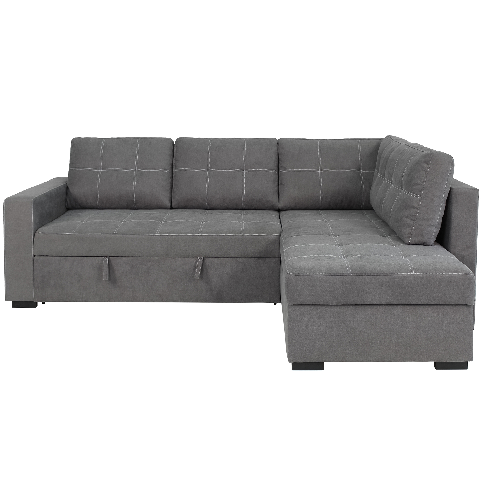 Ecksofa - ash - Liegefunktion - Staukasten - Webstoff