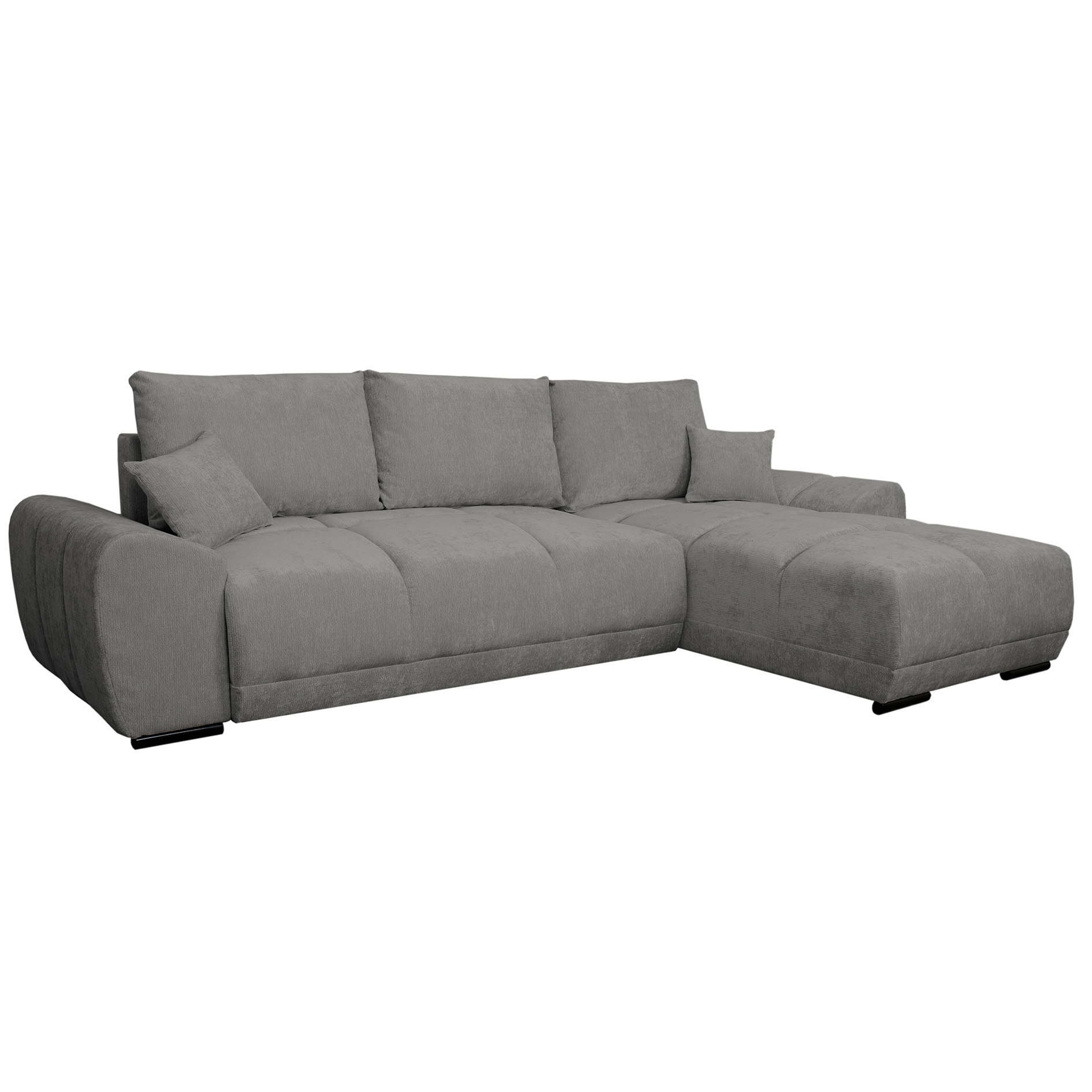 Ecksofa - ash - Liegefunktion - Staukasten - Webstoff