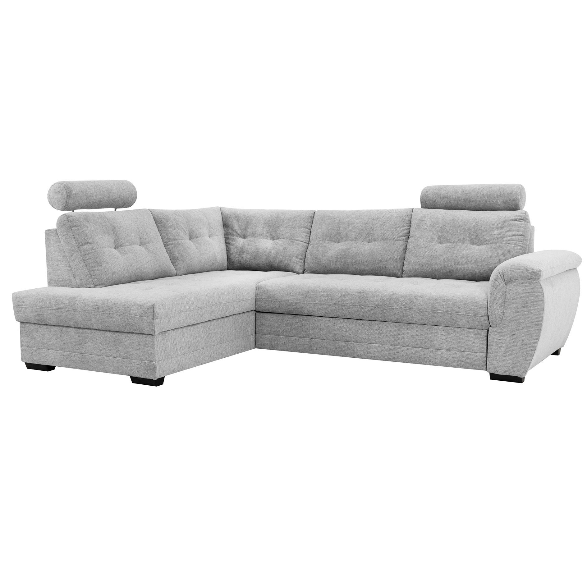 Ecksofa - ash - Microfaser - Liegefunktion - Staukasten links