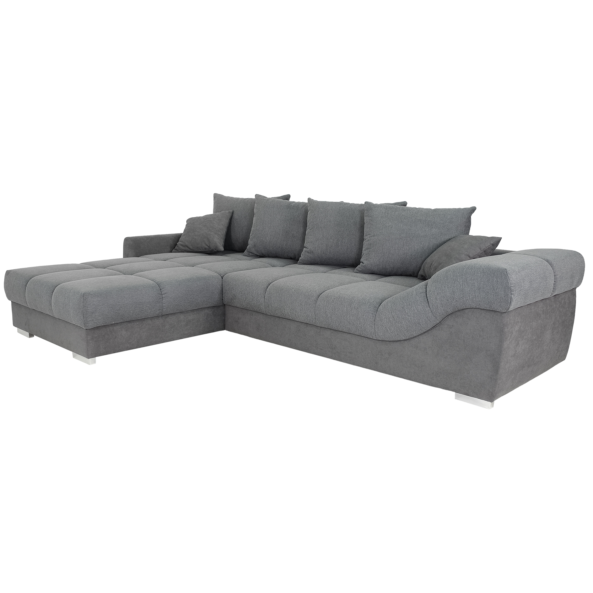 Ecksofa - ash - steel grey - Ottomane links