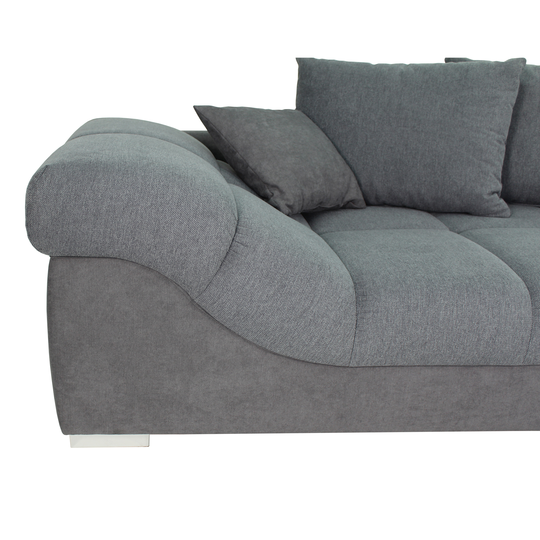 Ecksofa - ash - steel grey - Ottomane rechts