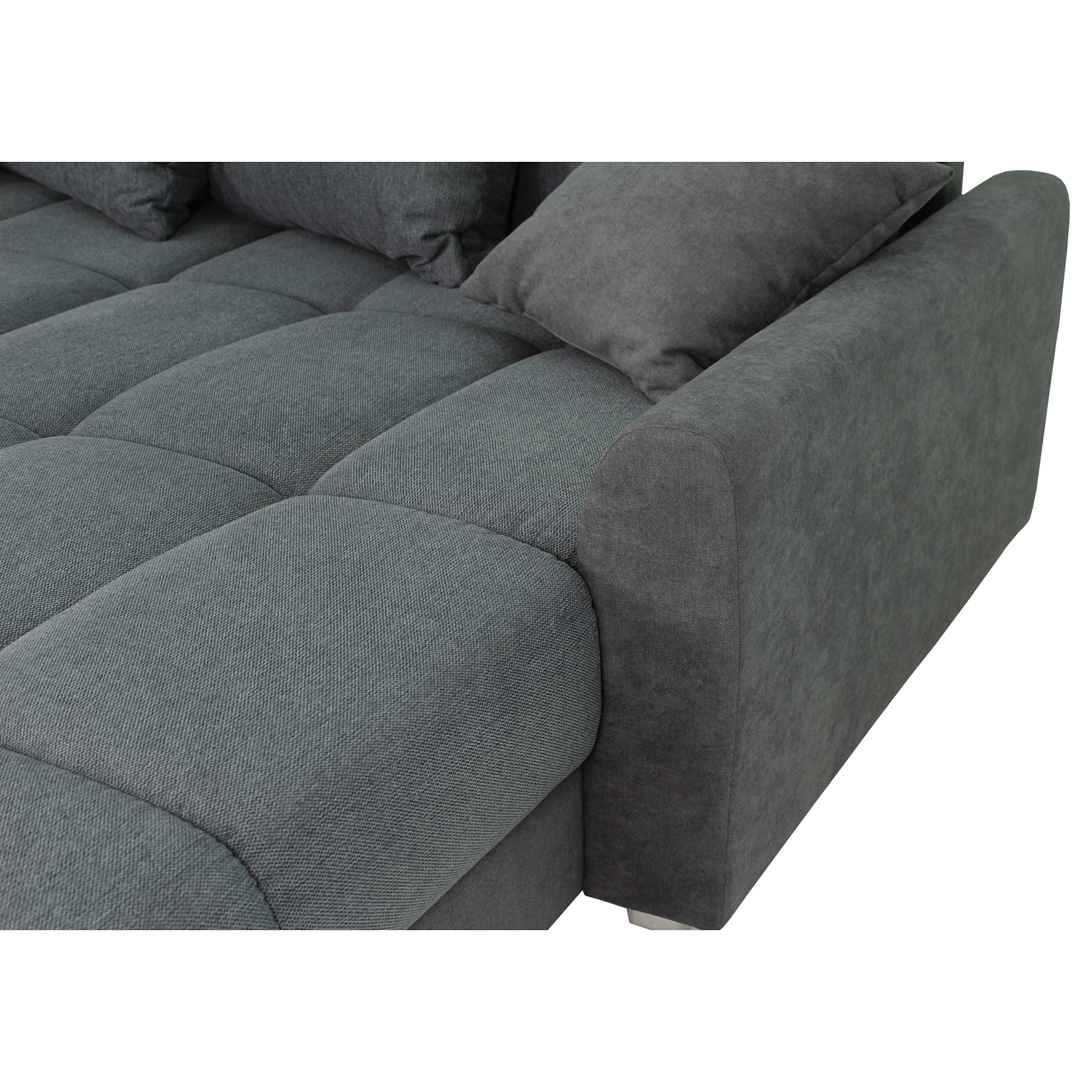 Ecksofa - ash - steel grey - Ottomane rechts