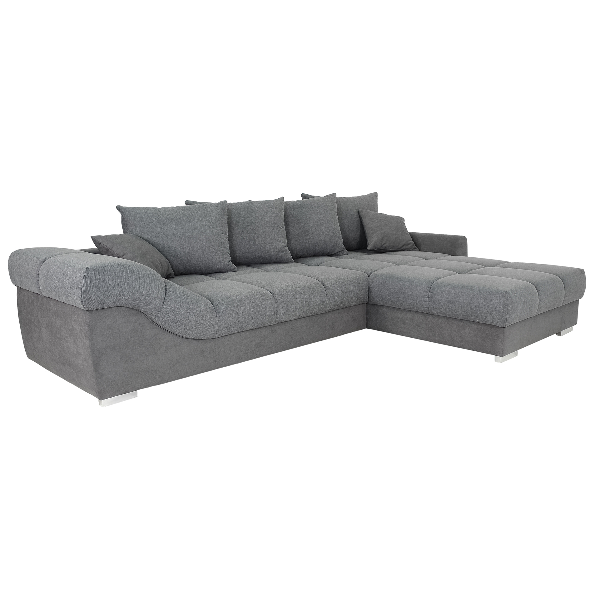 Ecksofa - ash - steel grey - Ottomane rechts