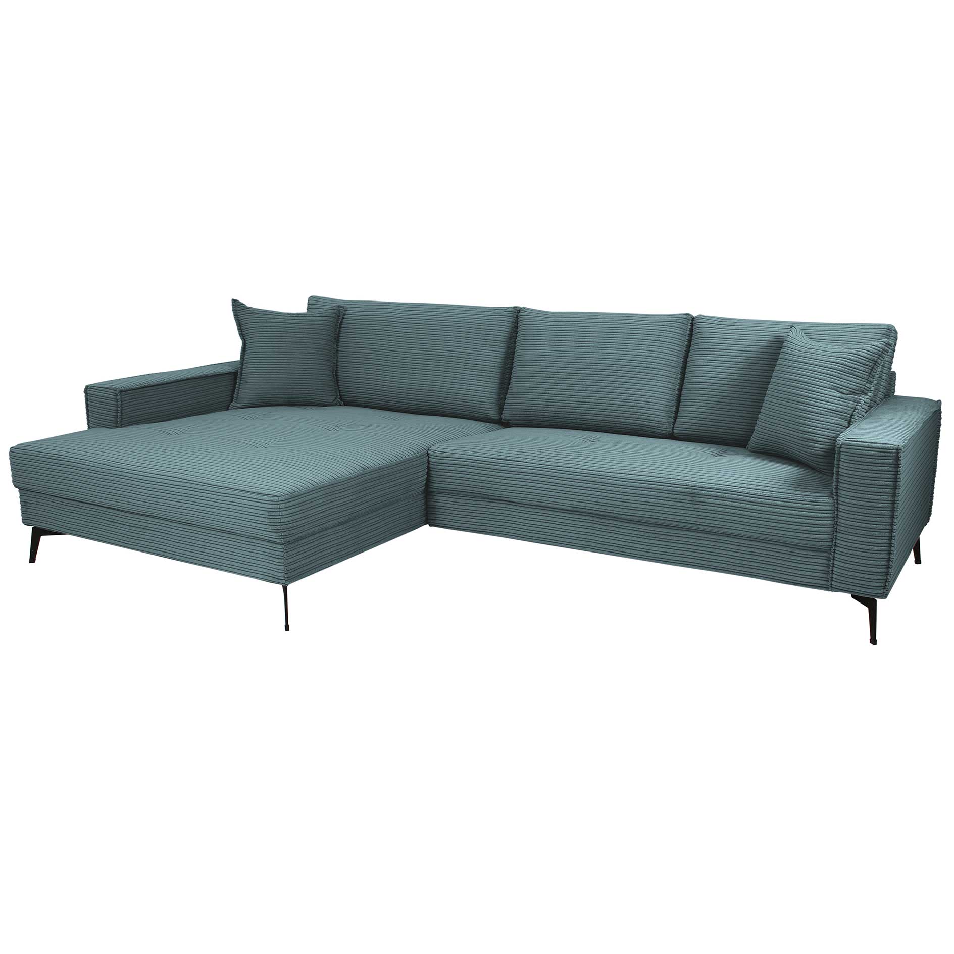 Ecksofa - azur - Cord - Recamiere links