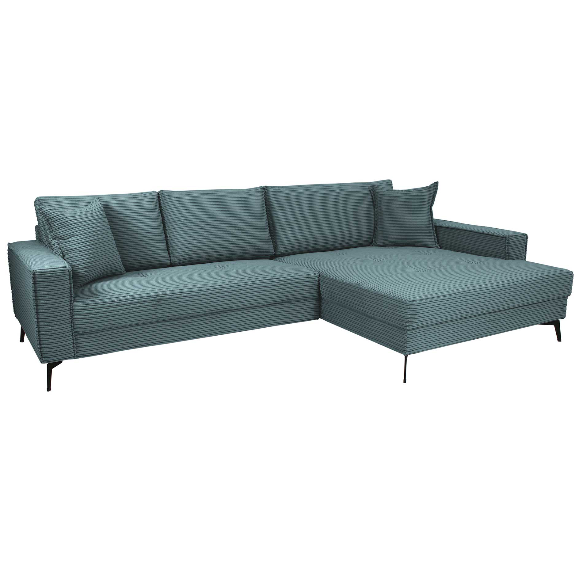 Ecksofa - azur - Cord - Recamiere rechts