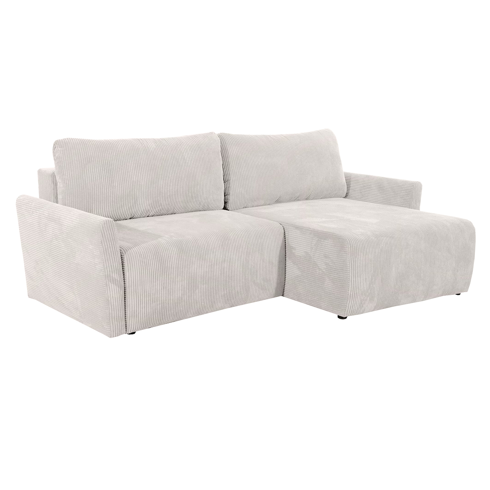 Ecksofa - beige - Liegefunktion und Bettkasten