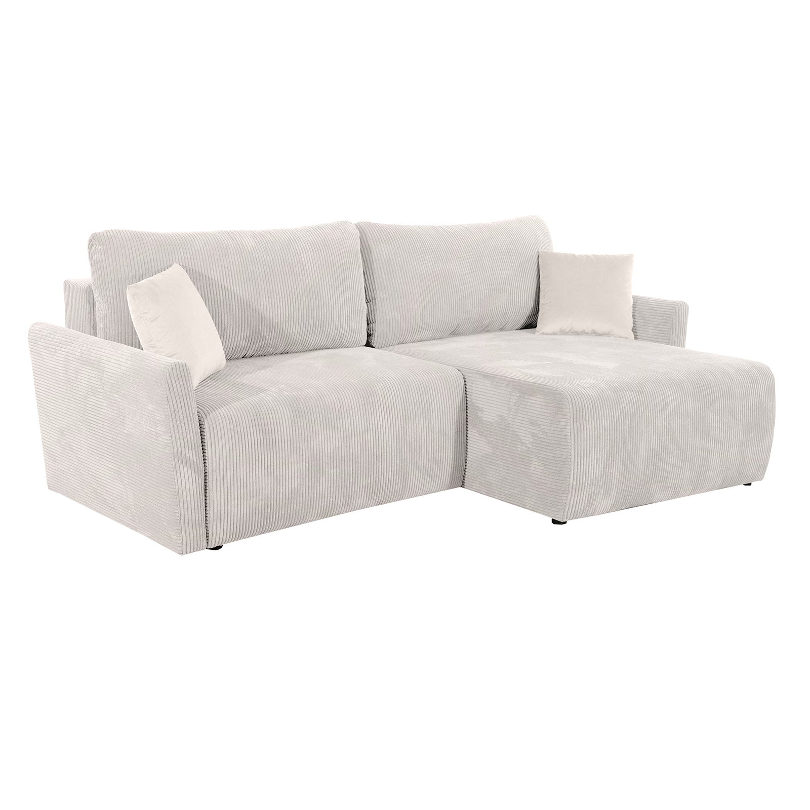 Ecksofa - beige - Liegefunktion und Bettkasten