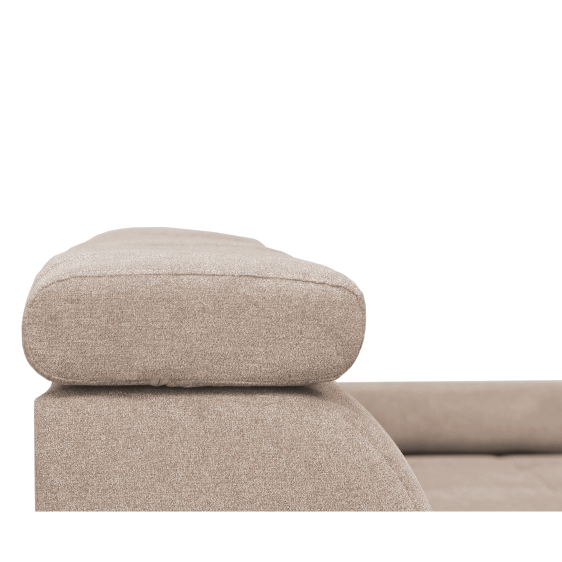 Ecksofa - beige - Liegefunktion und Staukasten - Ottomane rechts