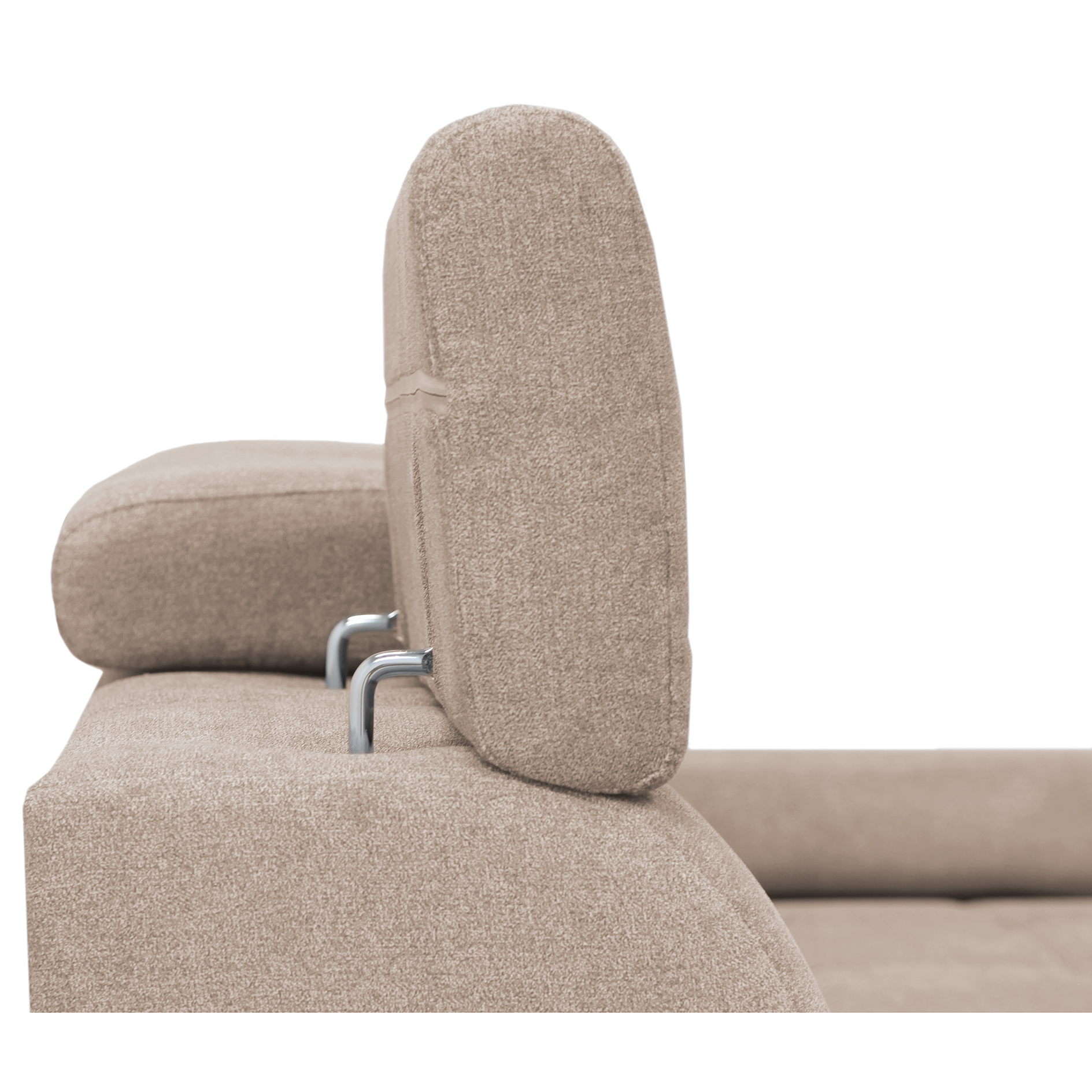 Ecksofa - beige - Liegefunktion und Staukasten - Ottomane rechts