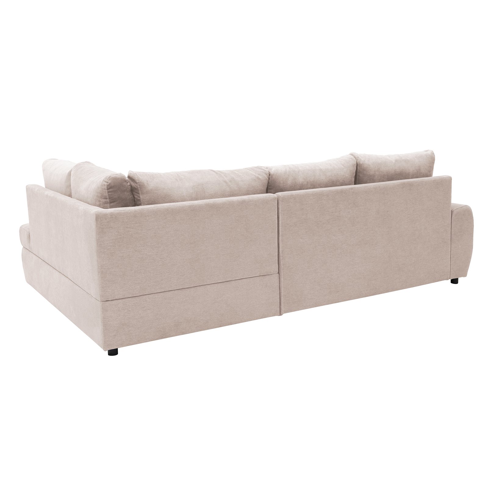 Ecksofa - beige - mit Liegefunktion und Staukasten - Recamiere rechts