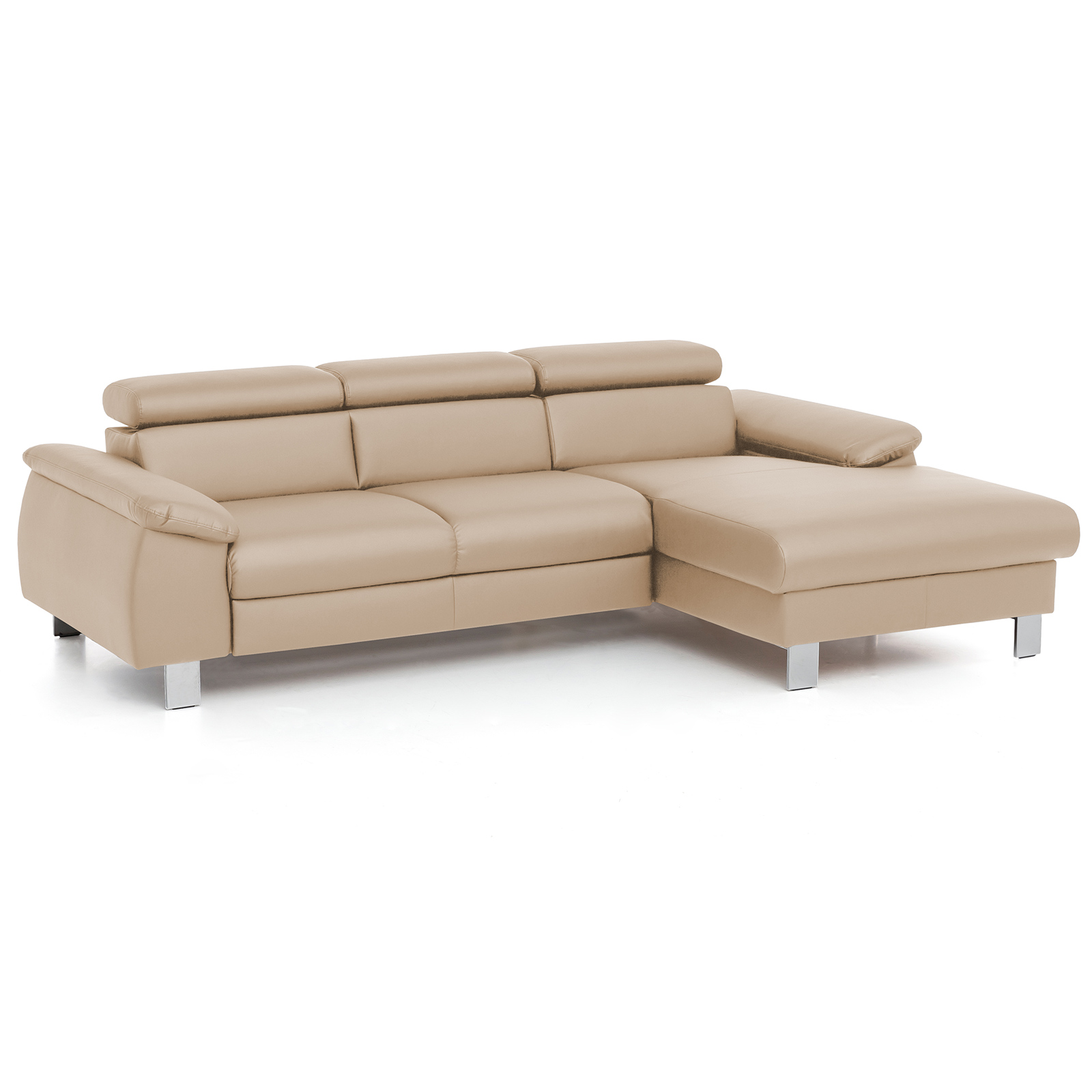 Ecksofa - biscuit - Kopfteilverstellung - Recamiere rechts
