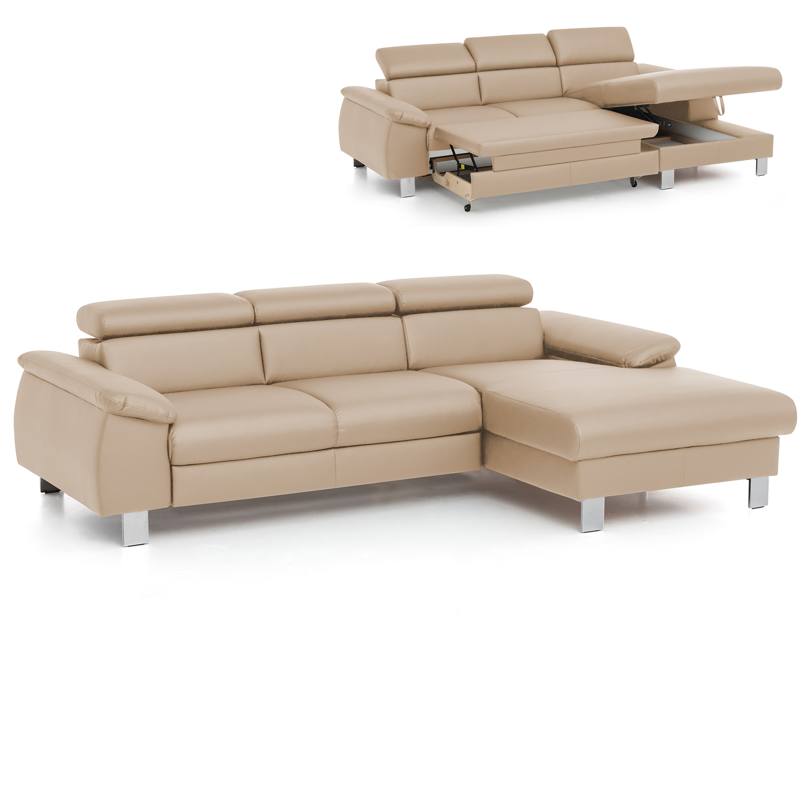 Ecksofa - biscuit - Liegefunktion - Recamiere rechts