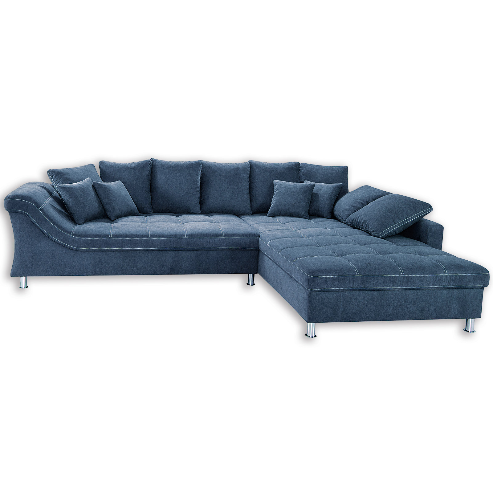 Ecksofa - blau - beidseitig montierbar