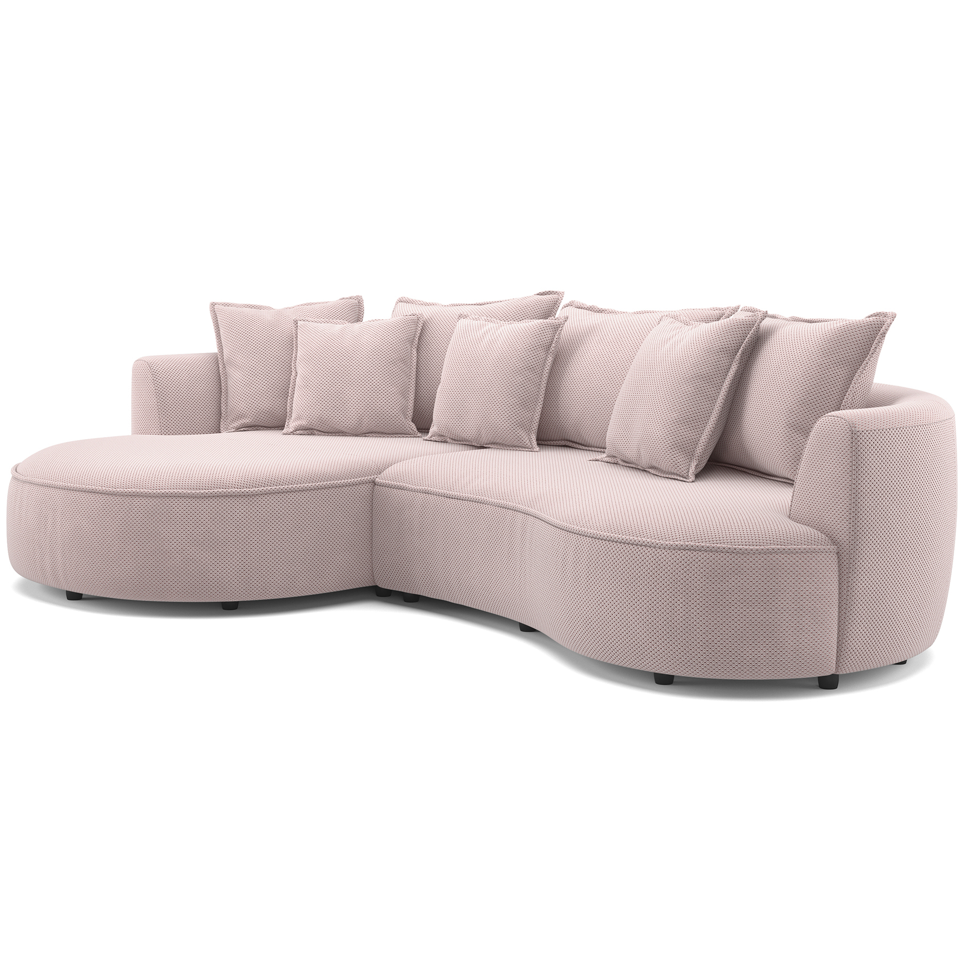 Ecksofa - blossom - Samt - 287 cm - Recamiere links