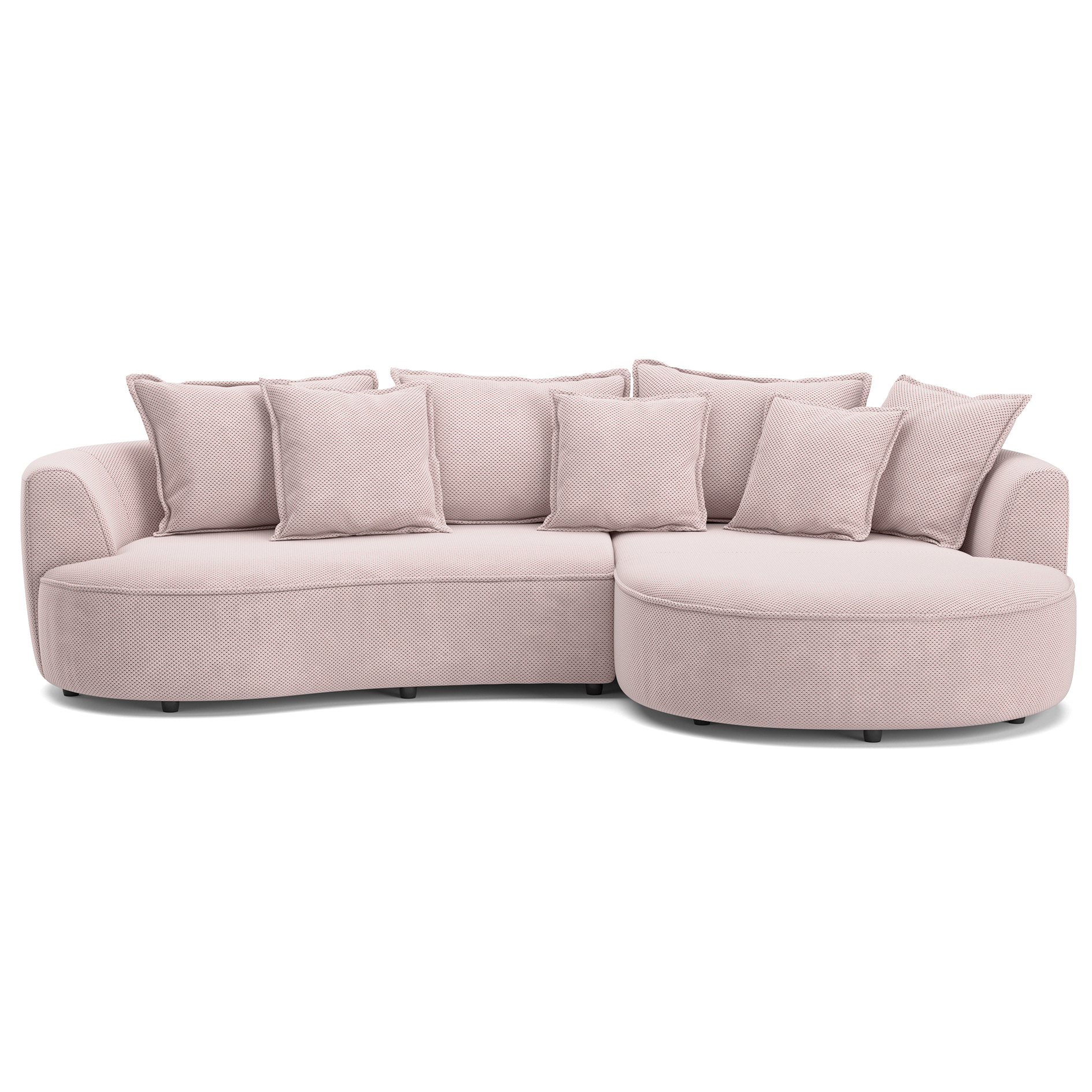 Ecksofa - blossom - Samt - 287 cm - Recamiere rechts