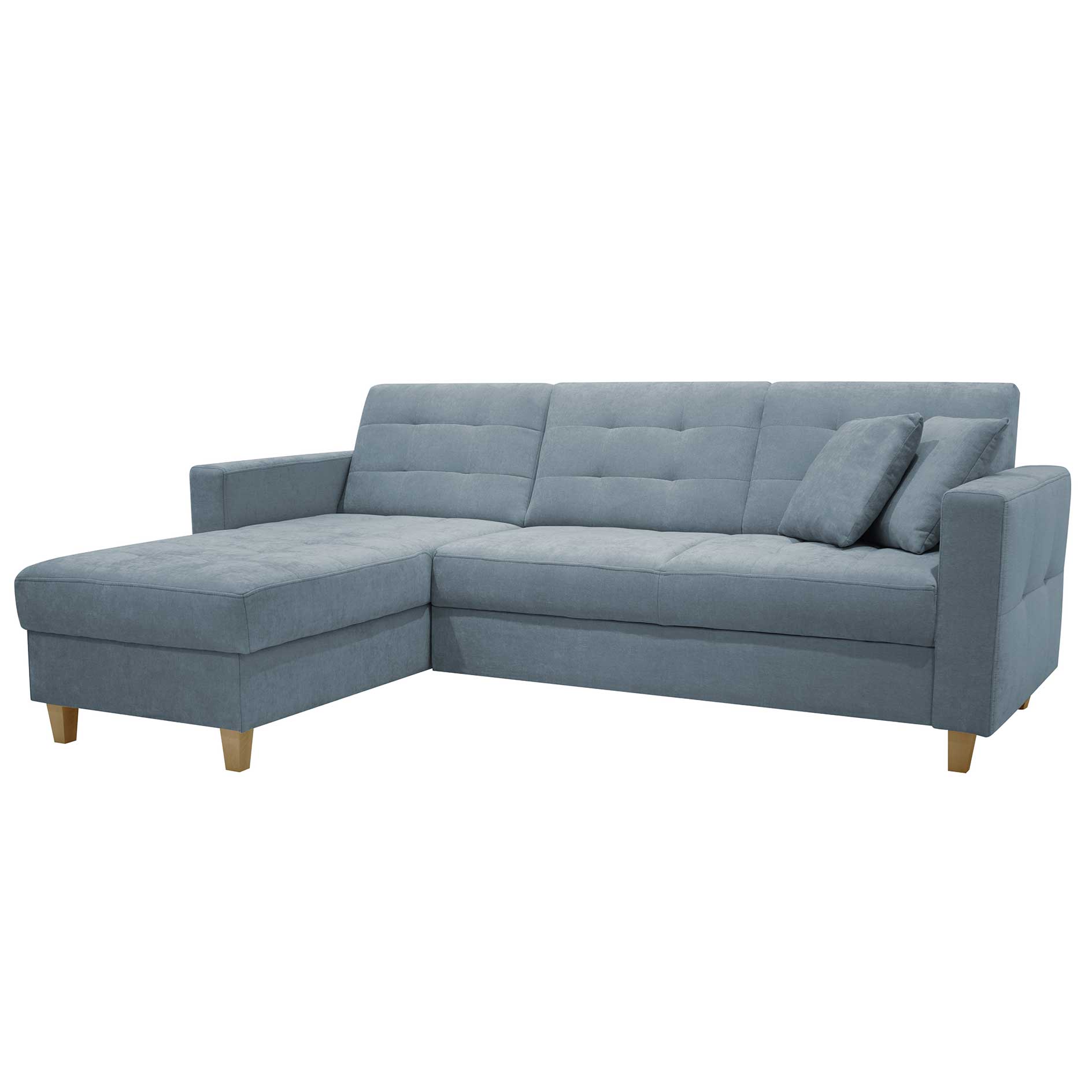 Ecksofa - blue mirage - Liegefunktion - Staukasten - beidseitig montierbar