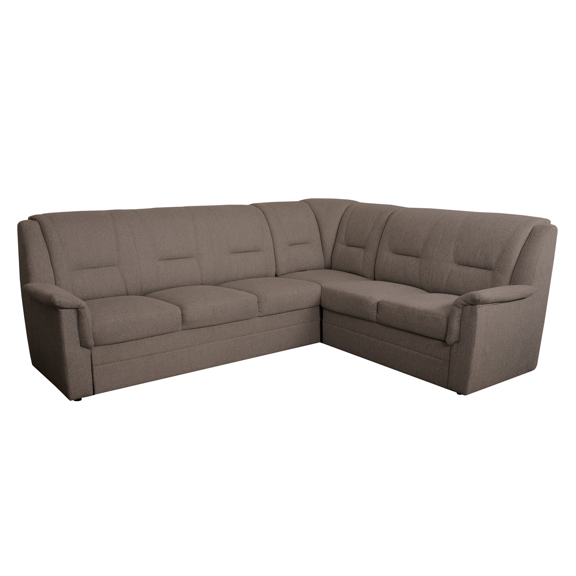 Ecksofa - braun - Webstoff - Liegefunktion und Staukasten