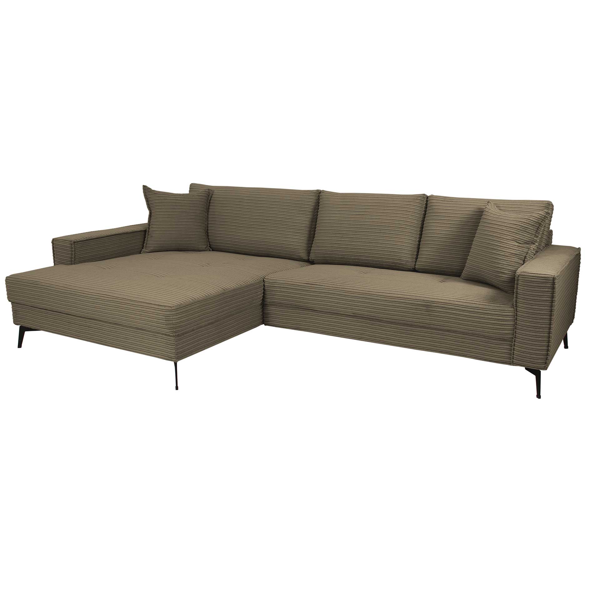 Ecksofa - brown - Cord - Recamiere links