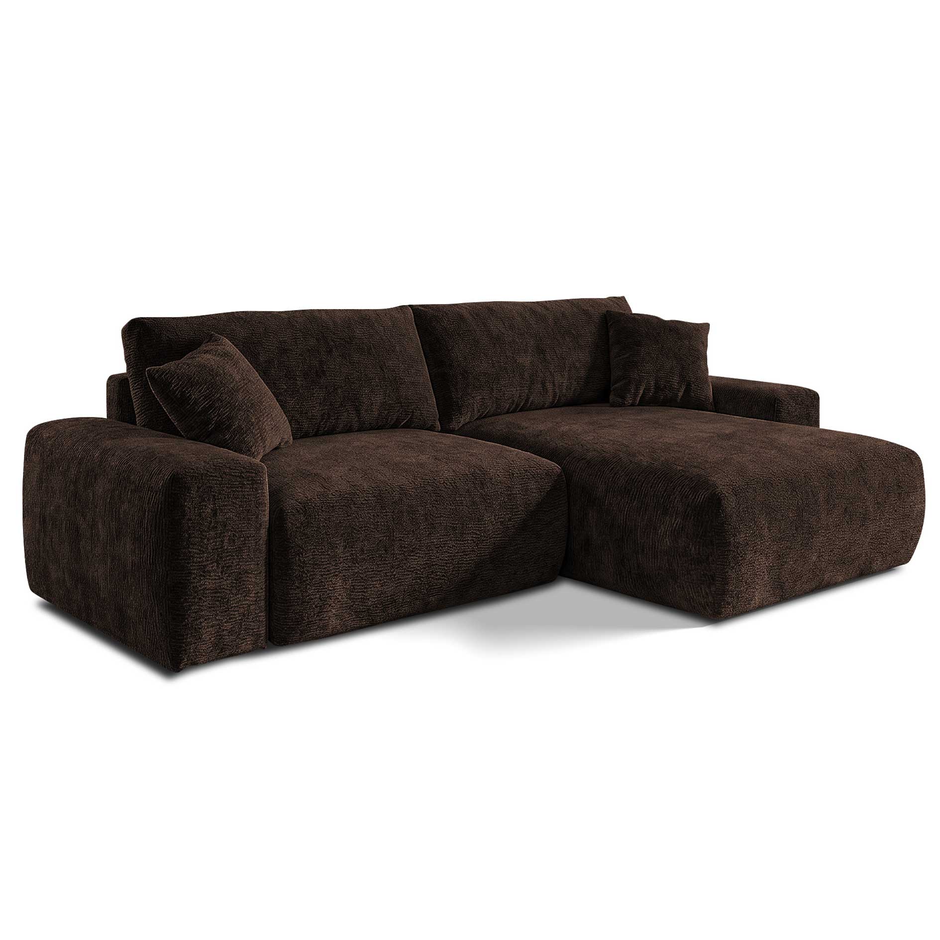 Ecksofa - brown - Liegefunktion - Staukasten - Chenille