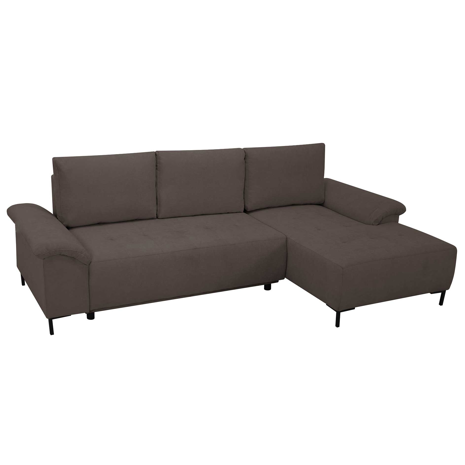 Ecksofa - brown - Liegefunktion - Staukasten - Ottomane rechts