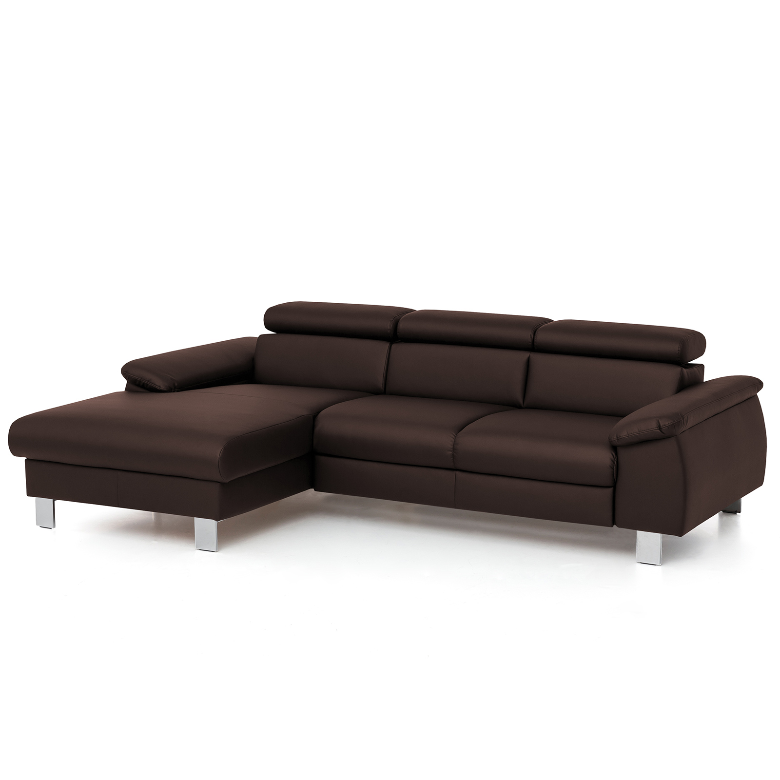 Ecksofa - coffee - Kopfteilverstellung - Recamiere links