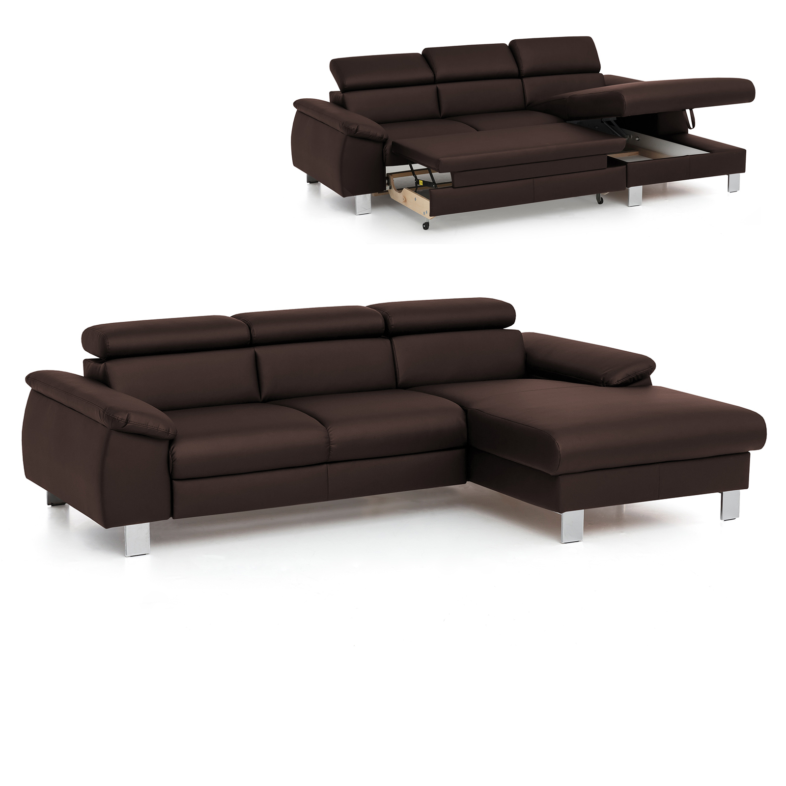 Ecksofa - coffee - Liegefunktion - Recamiere rechts
