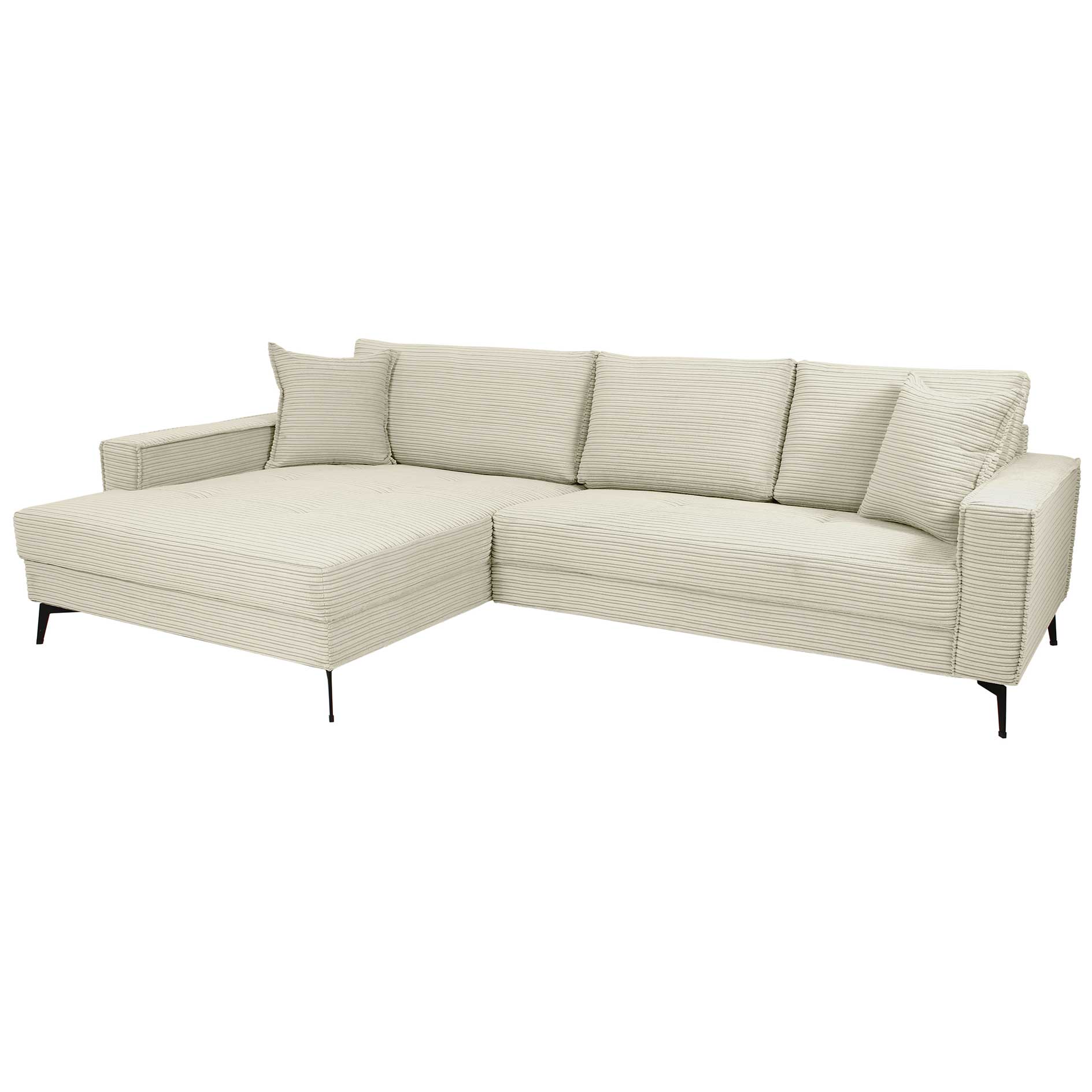 Ecksofa - cream - Cord - Recamiere links