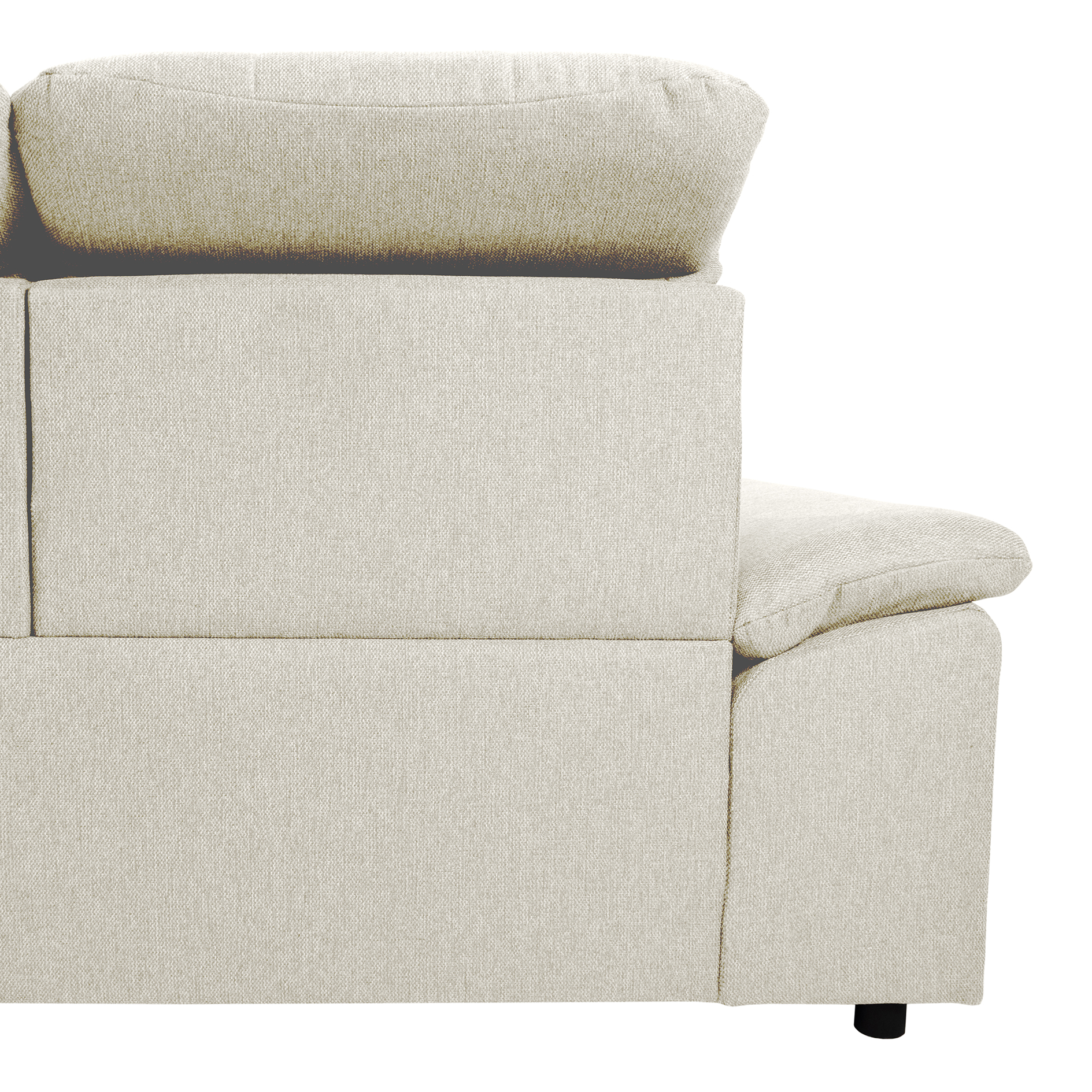 Ecksofa - cream - Liegefunktion und Staukasten - Ottomane rechts