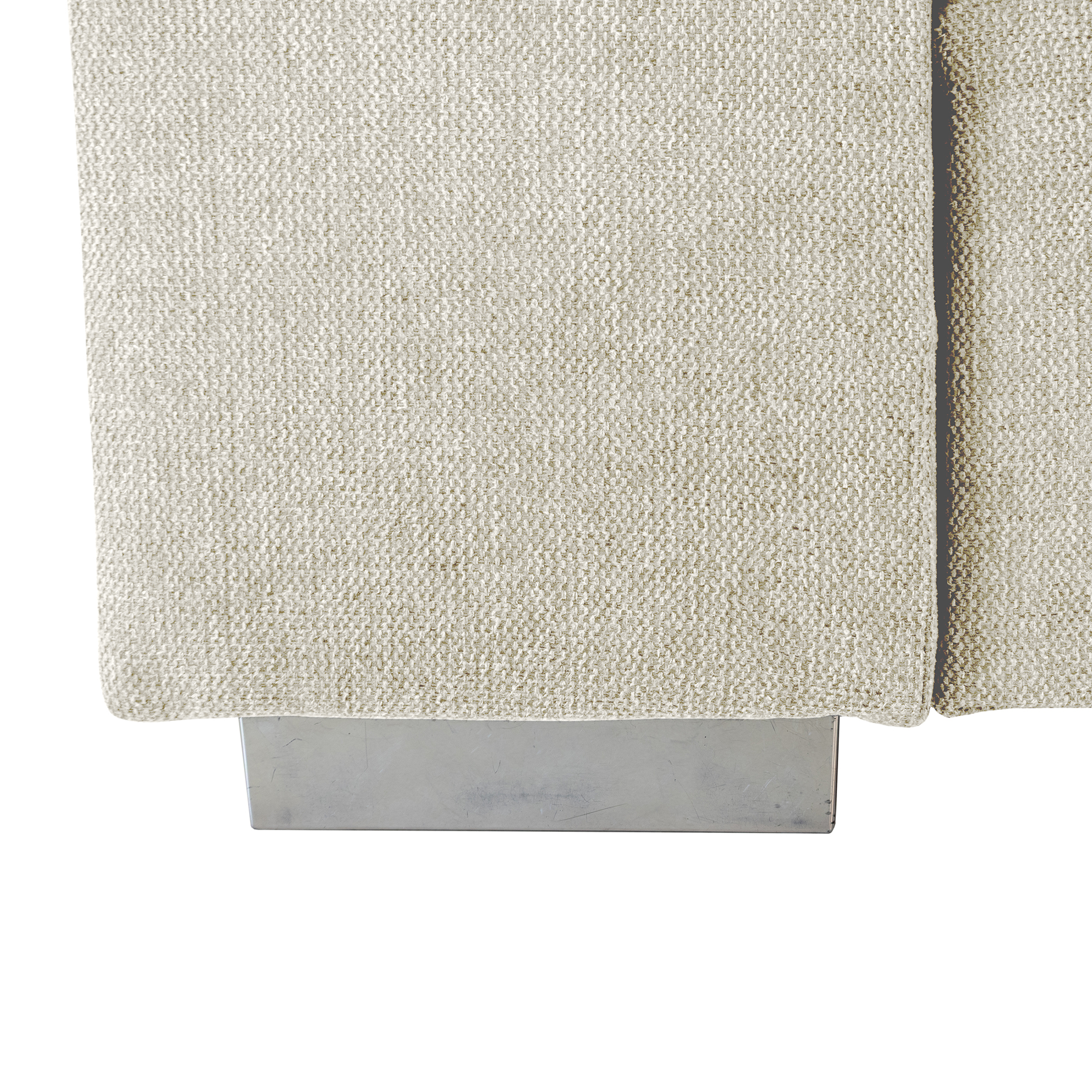 Ecksofa - cream - Liegefunktion und Staukasten - Ottomane rechts