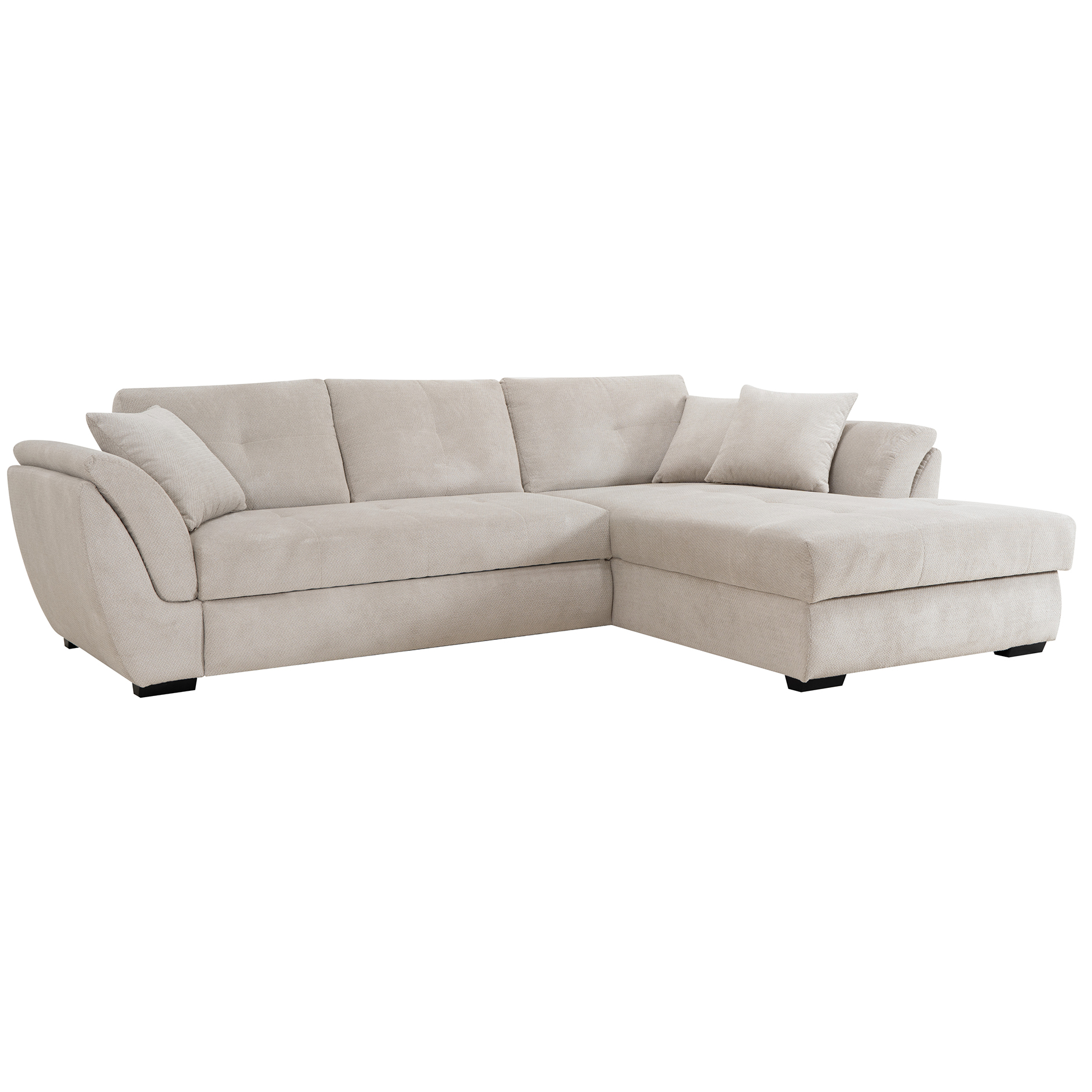 Ecksofa - creme - Liegefunktion - Recamiere rechts