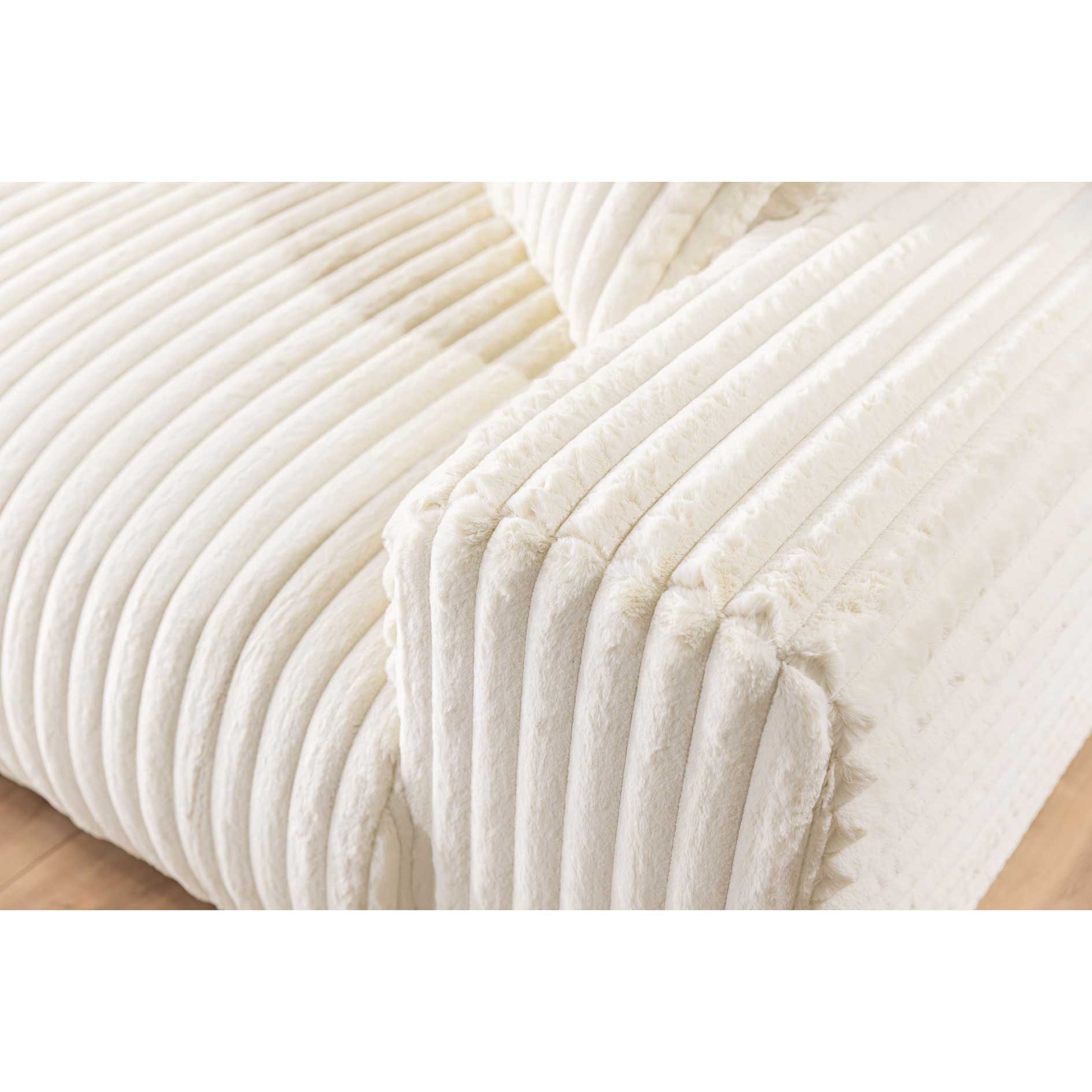 Ecksofa - creme - Liegefuntkion - Staukasten - Cord
