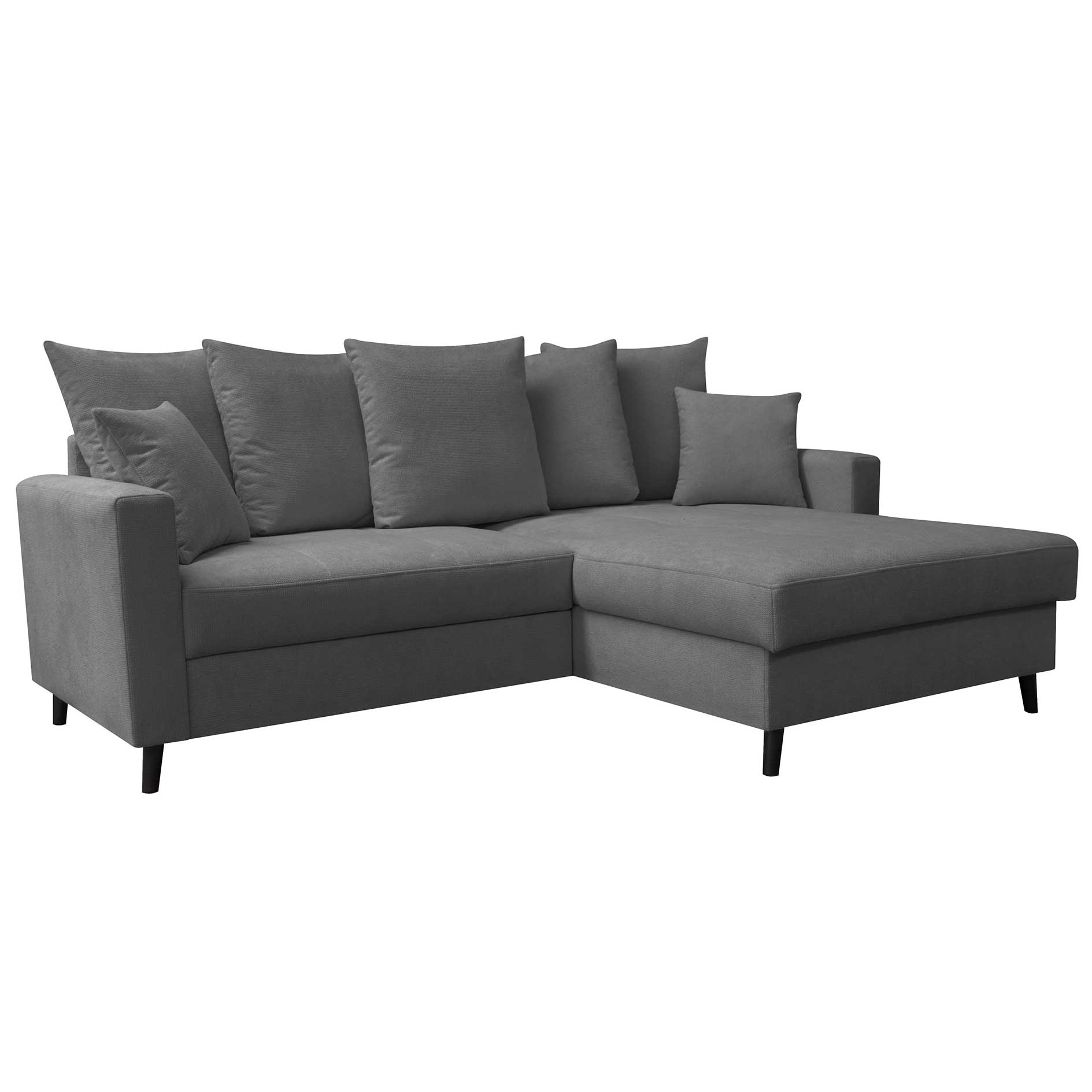 Ecksofa - dark grey - Liegefunktion - Staukasten - Microfaser