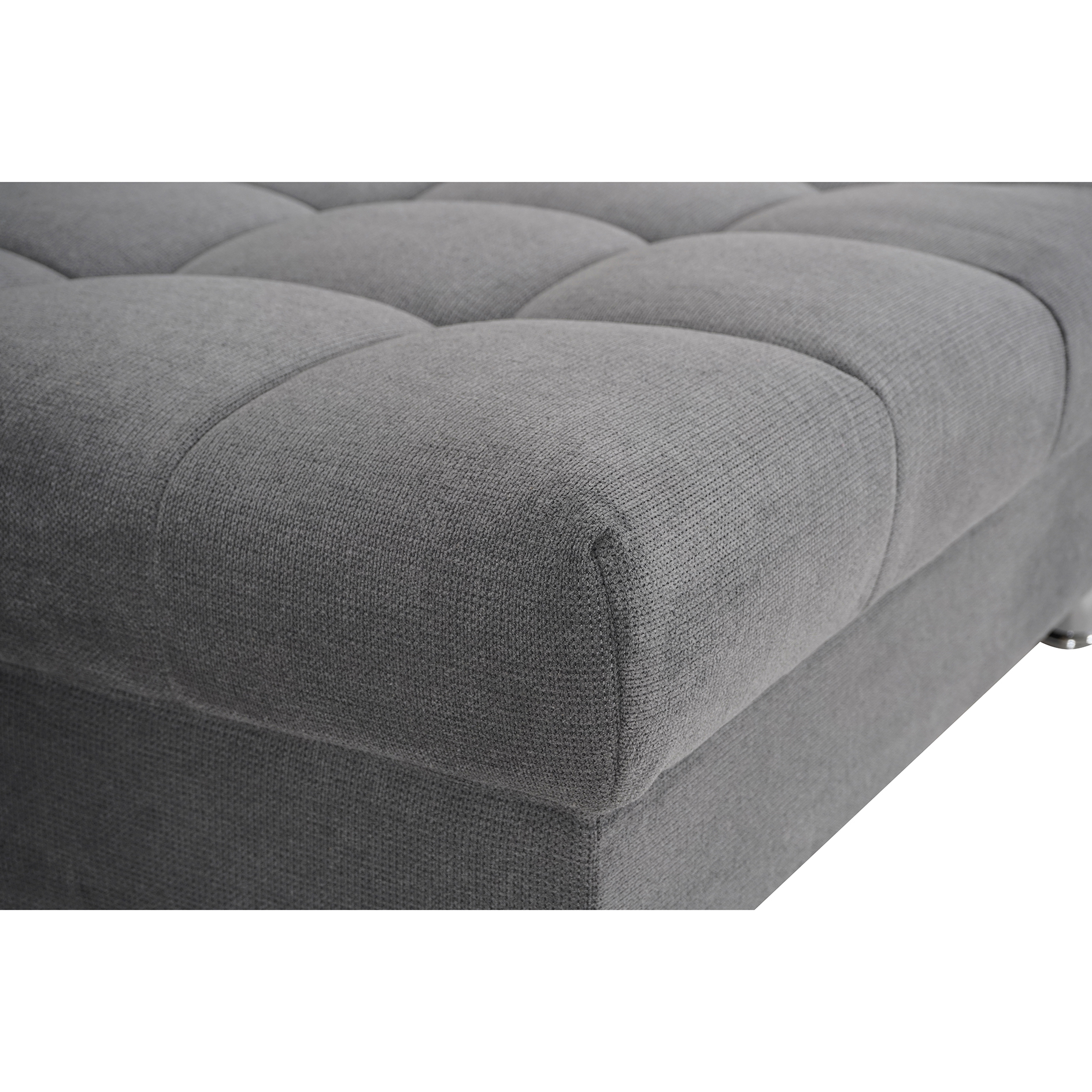 Ecksofa - dark grey - Liegefunktion - Staukasten - mit Kissen - Ottomane rechts