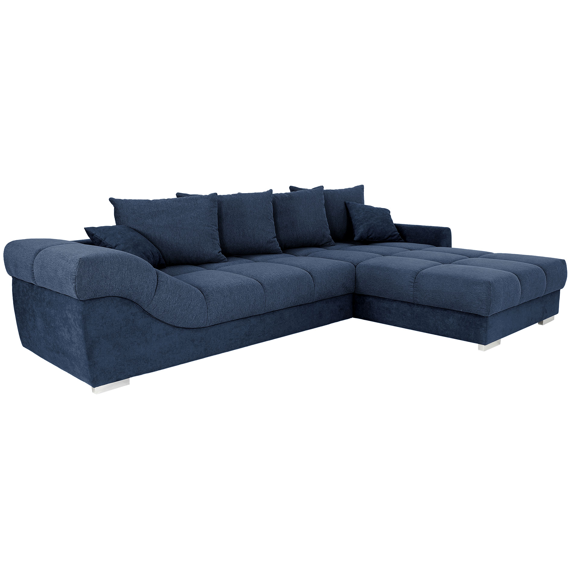 Ecksofa - deep blue - Ottomane rechts