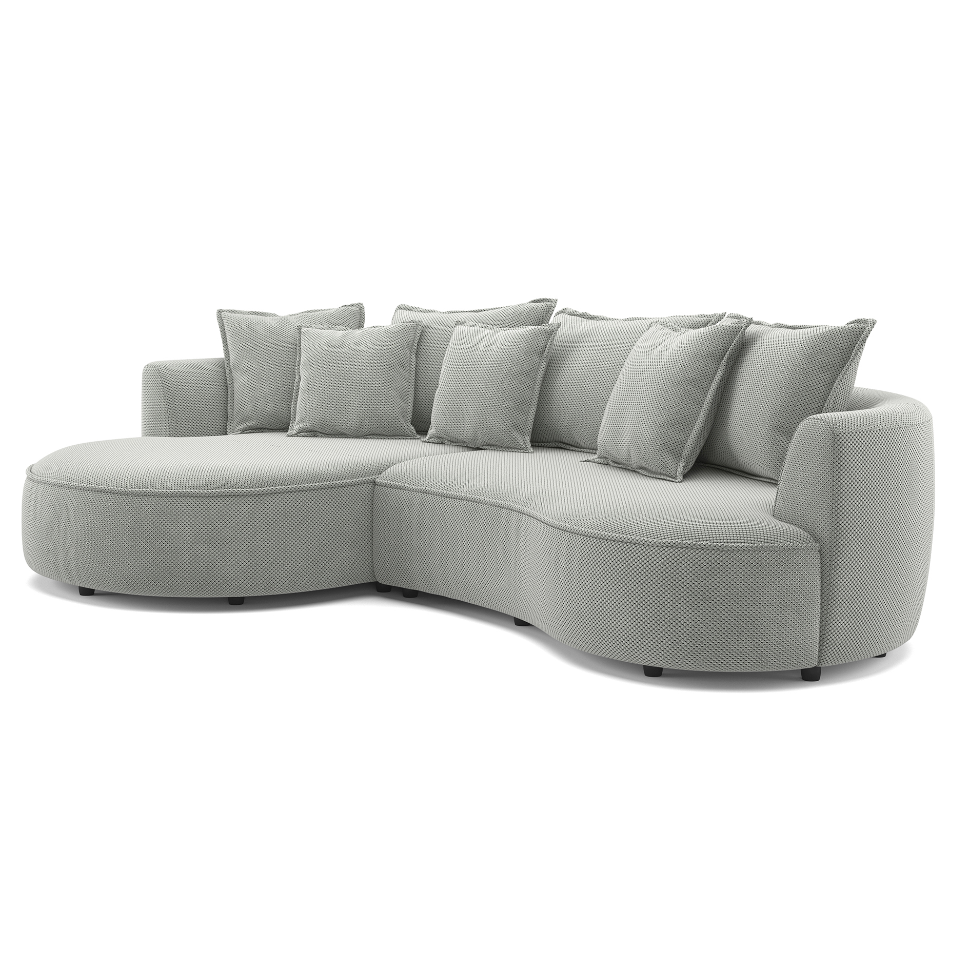 Ecksofa - desert - Samt - 287 cm - Recamiere links