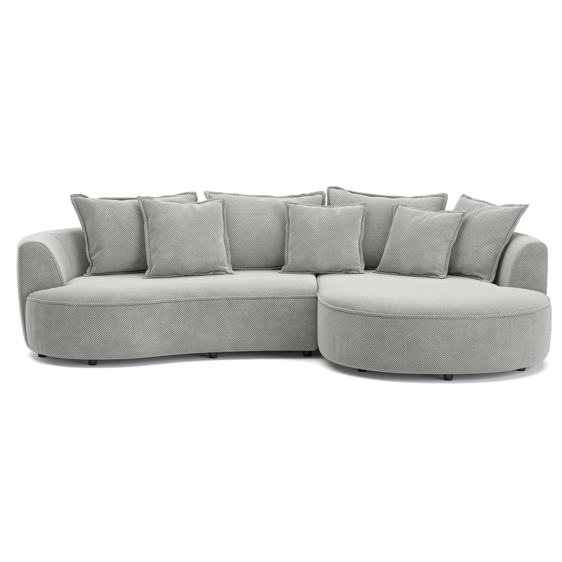 Ecksofa - desert - Samt - 287 cm - Recamiere rechts
