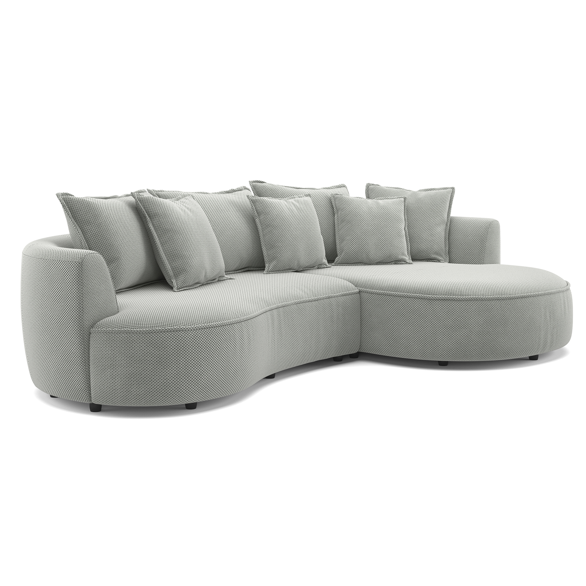 Ecksofa - desert - Samt - 287 cm - Recamiere rechts